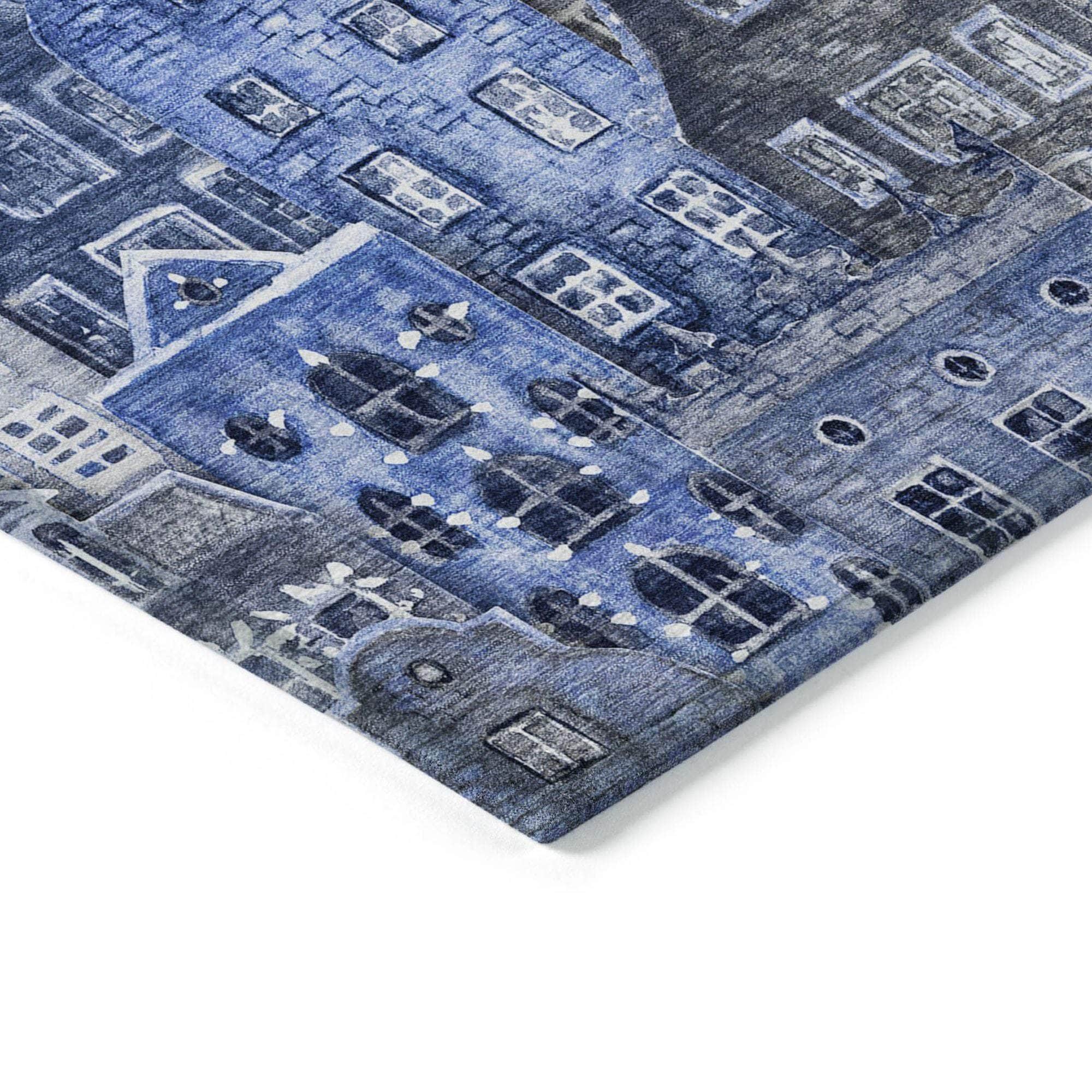 Machine Made ACN600 Blue Rugs