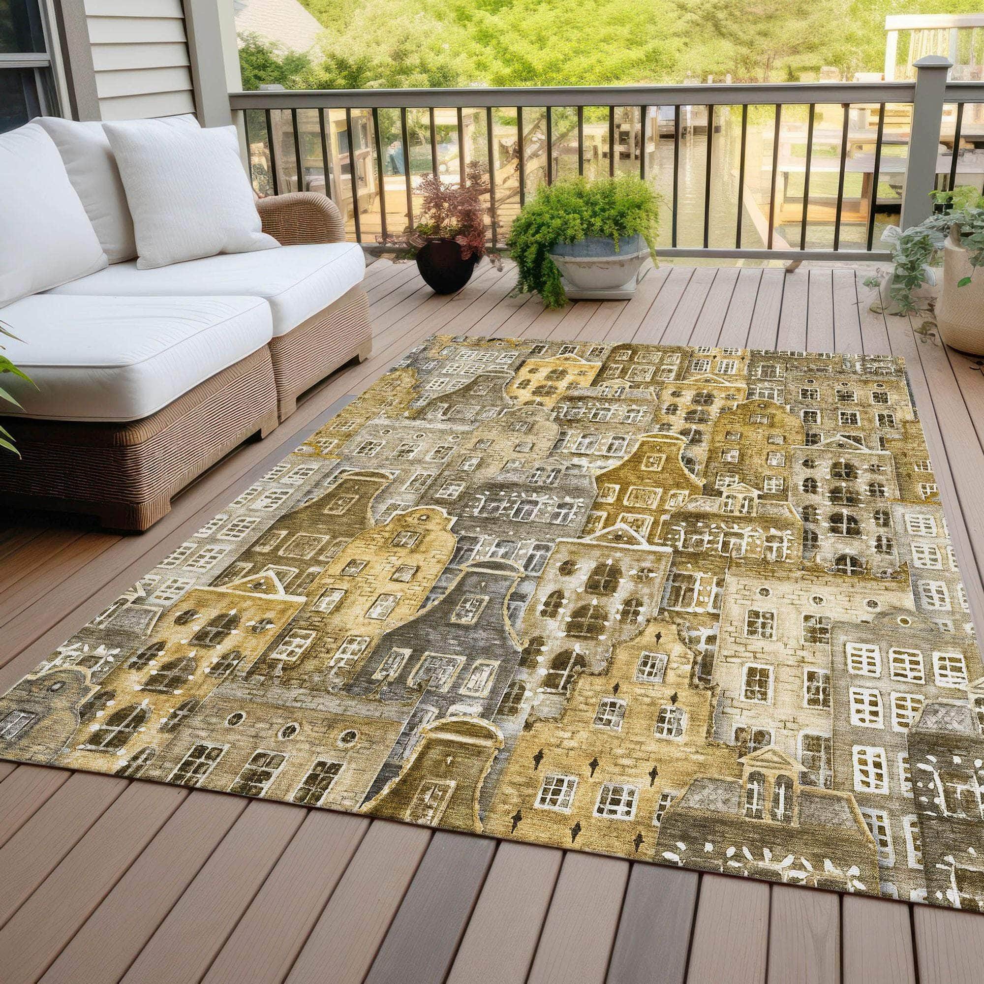 Machine Made ACN600 Brown Rugs
