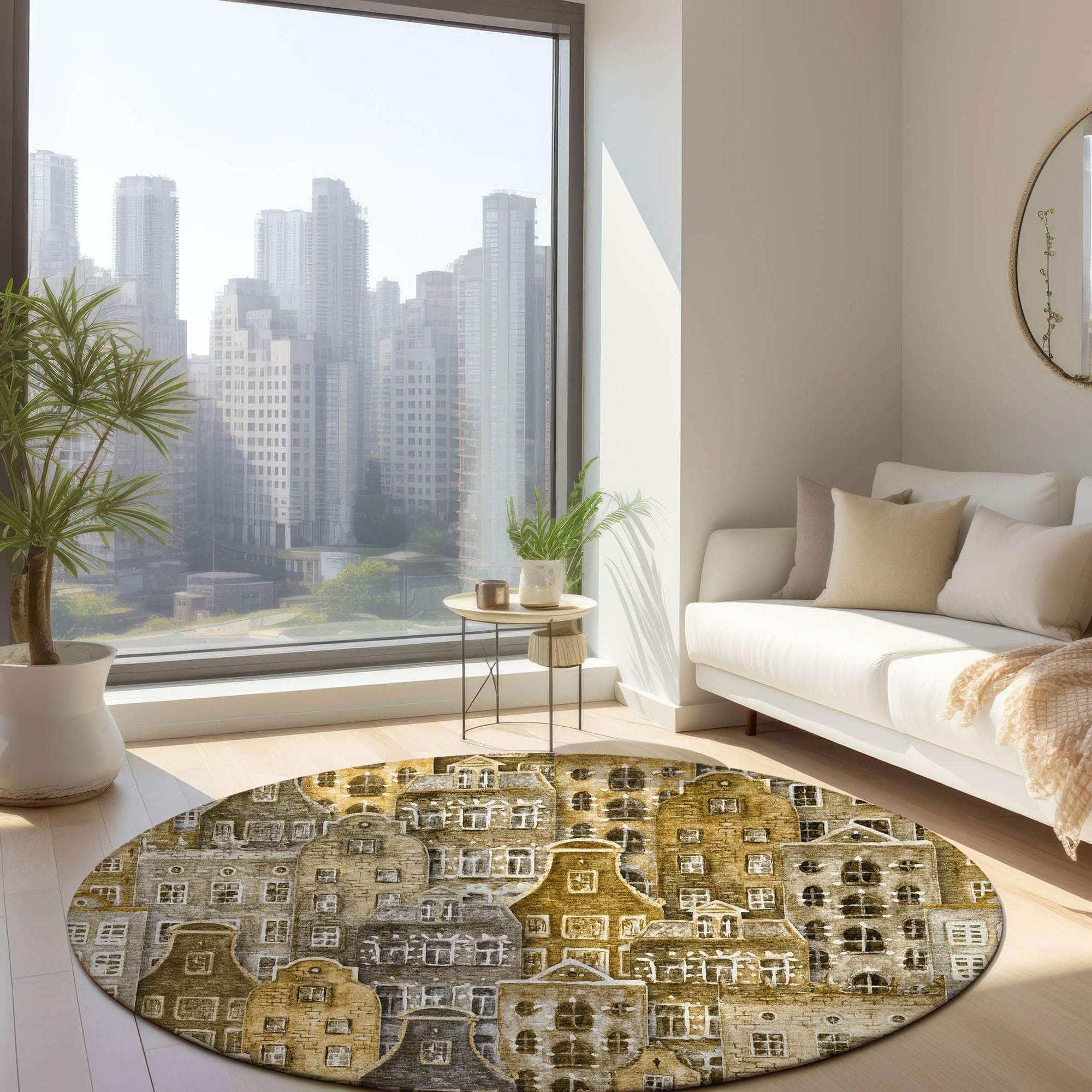 Machine Made ACN600 Brown Rugs