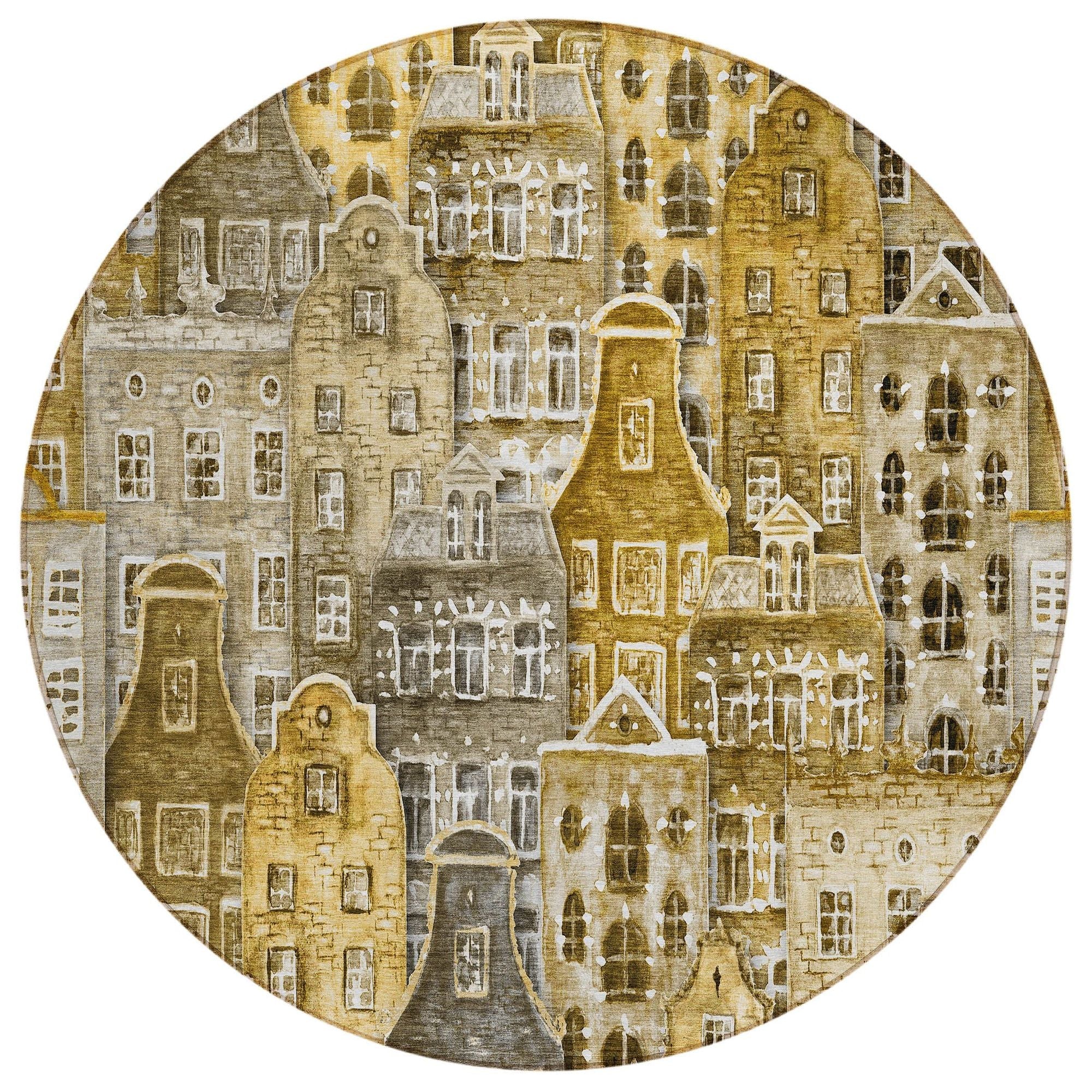 Machine Washable Brown Rug - Indoor / Outdoor - Kids / Pet Friendly Novelty Print Rug