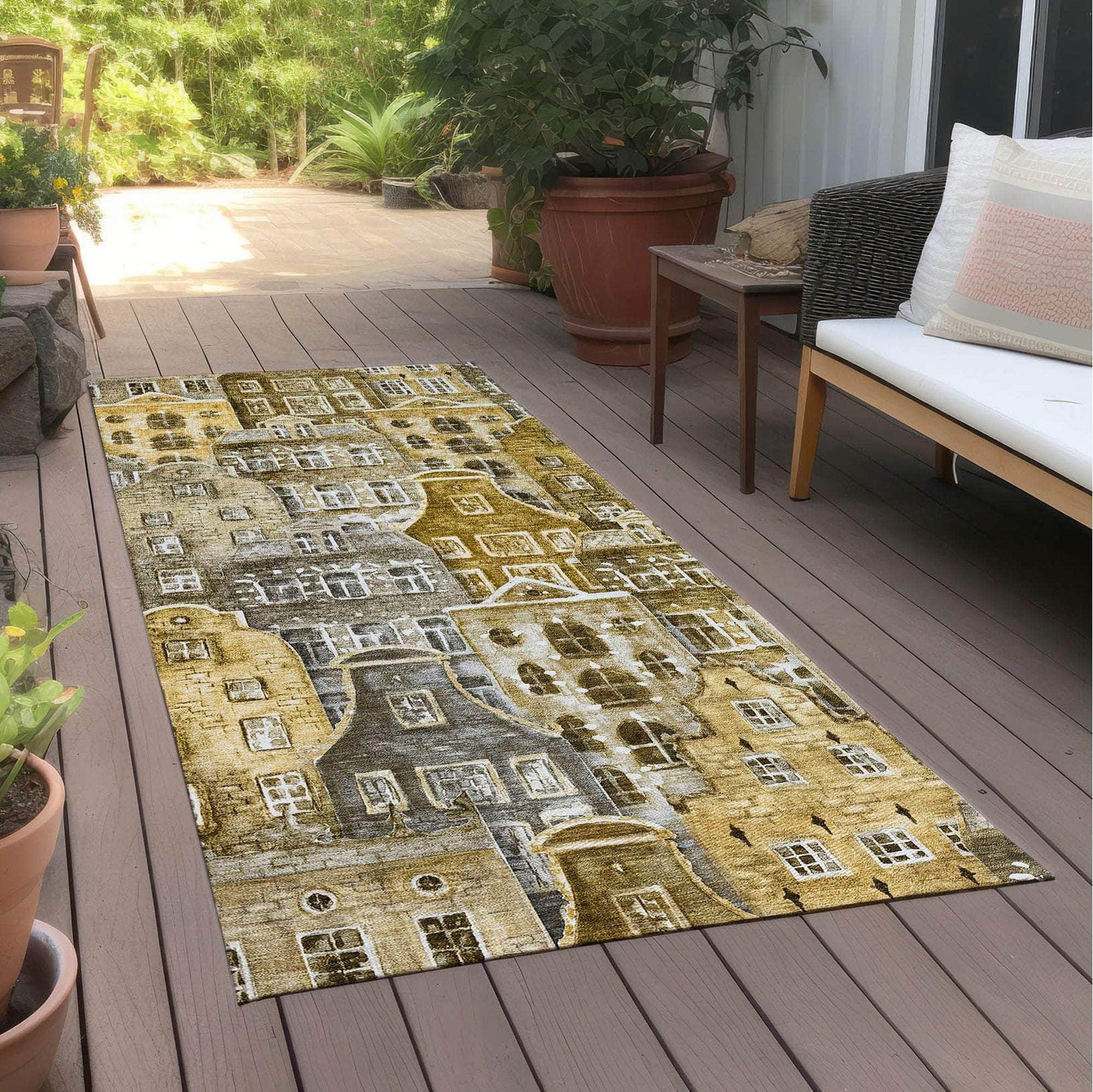 Machine Made ACN600 Brown Rugs