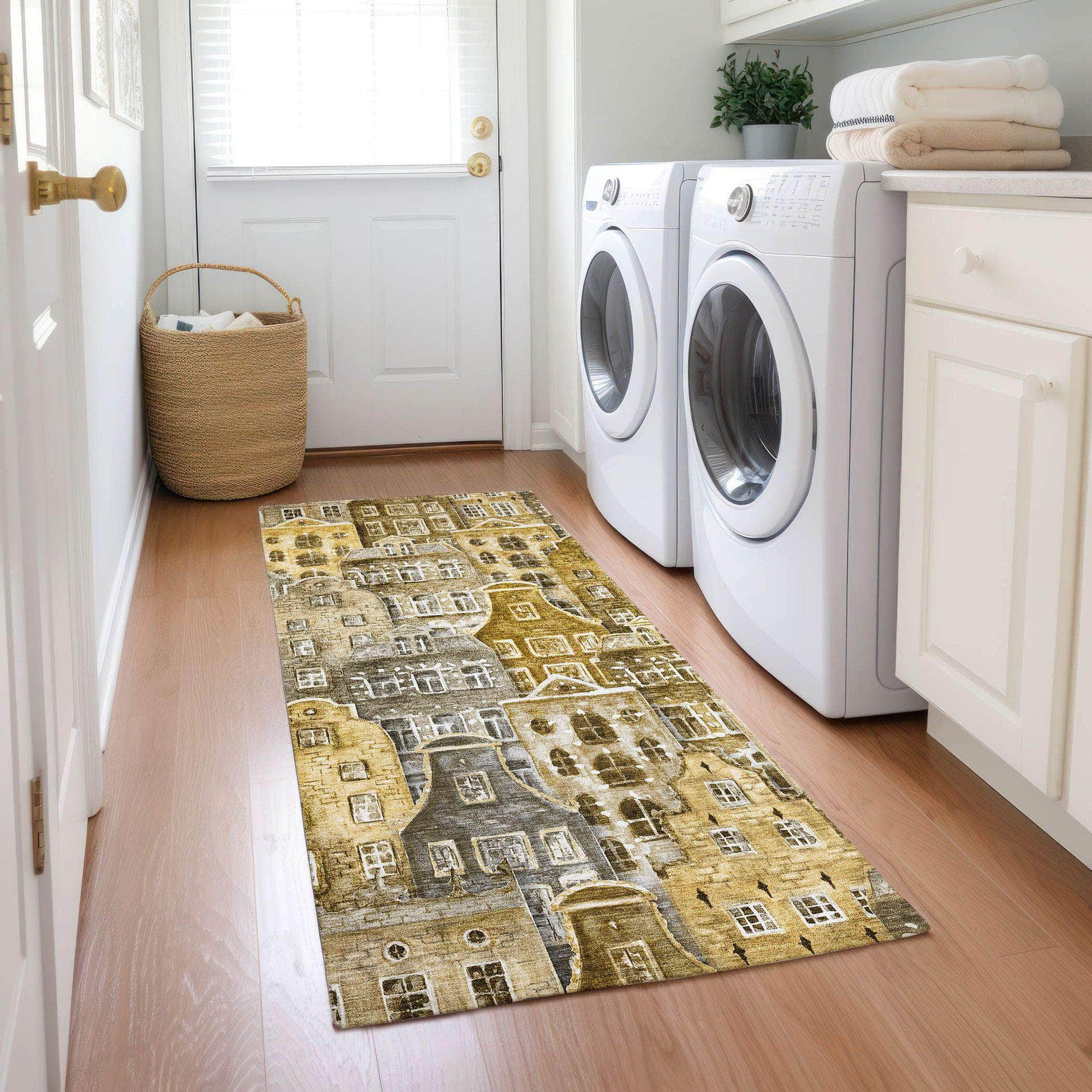 Machine Made ACN600 Brown Rugs