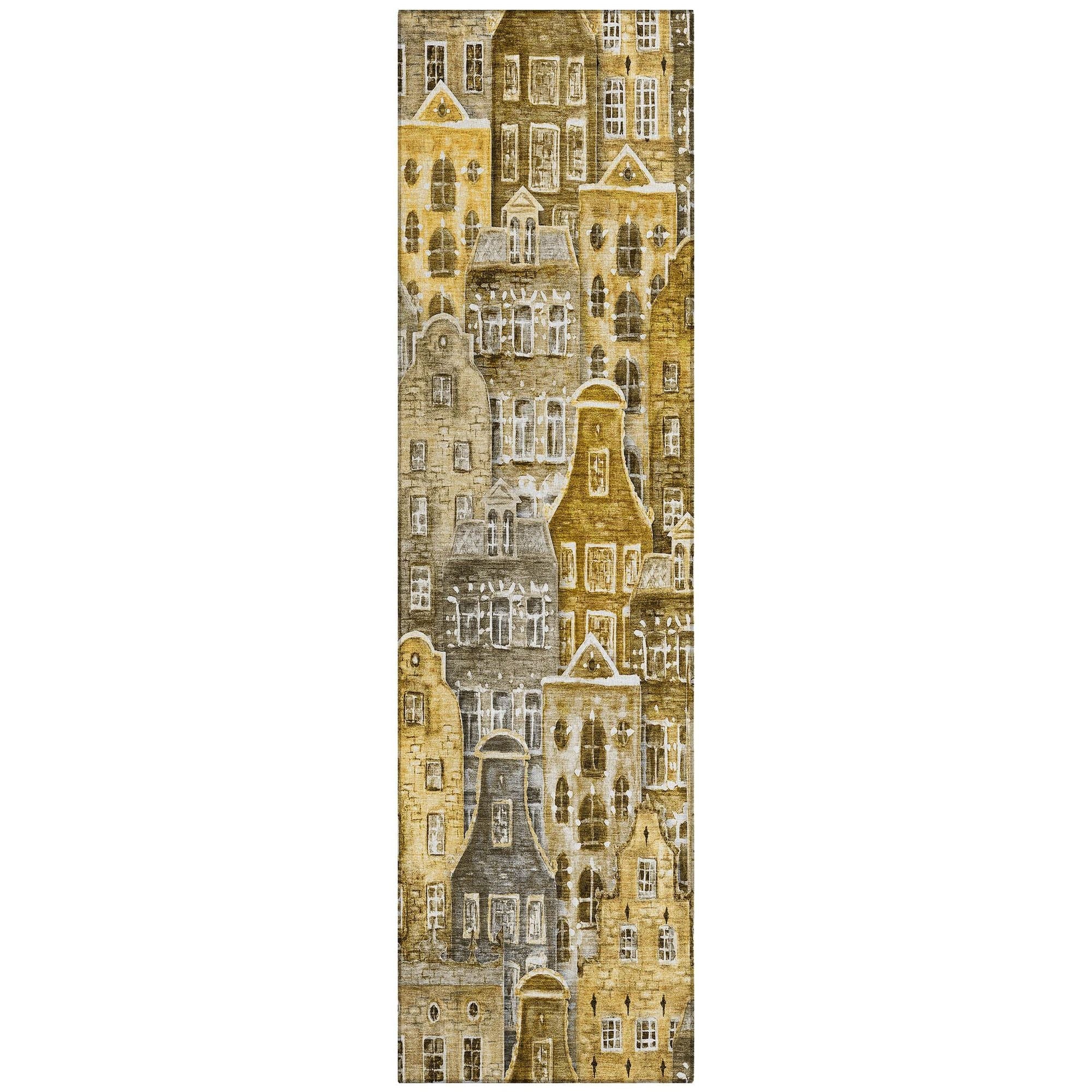 Machine Washable Brown Rug - Indoor / Outdoor - Kids / Pet Friendly Novelty Print Rug
