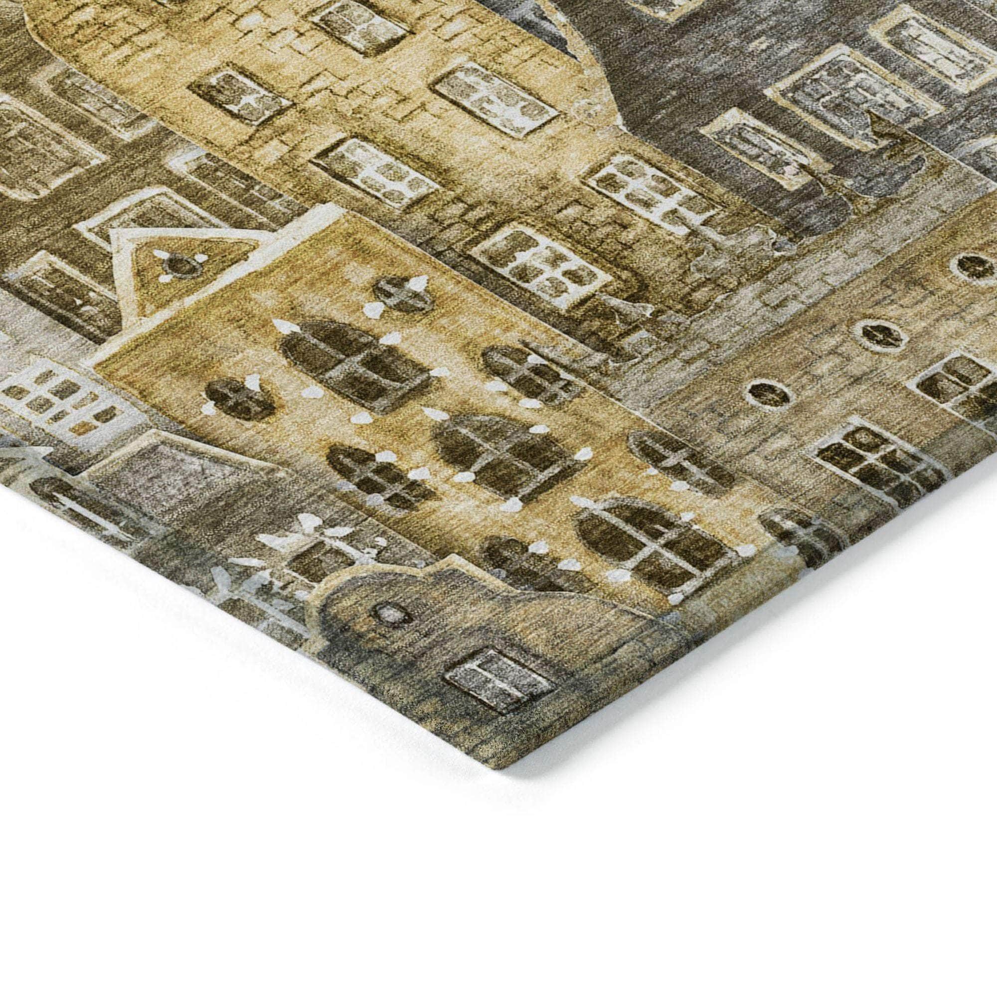 Machine Made ACN600 Brown Rugs