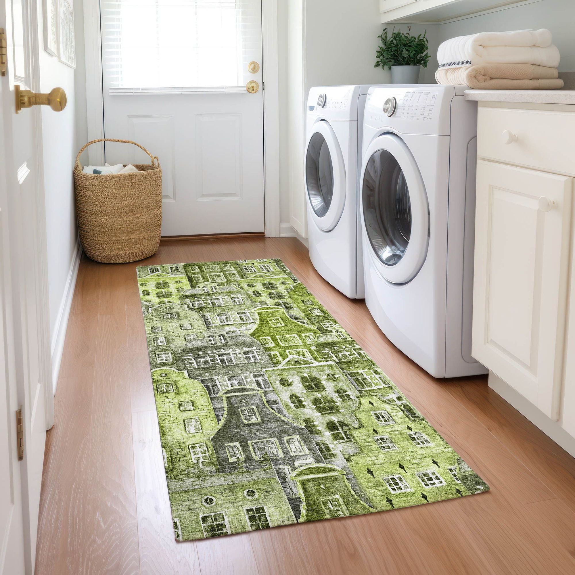 Machine Made ACN600 Green Rugs