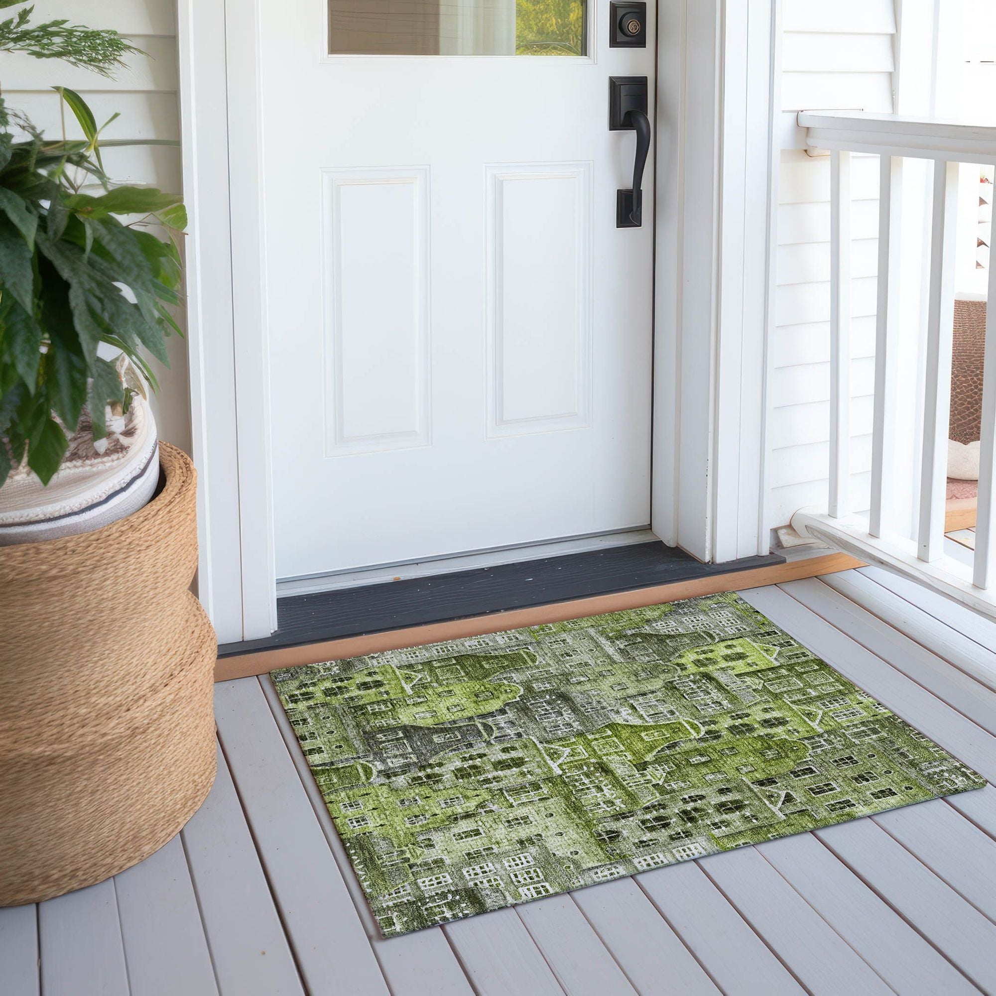 Machine Made ACN600 Green Rugs