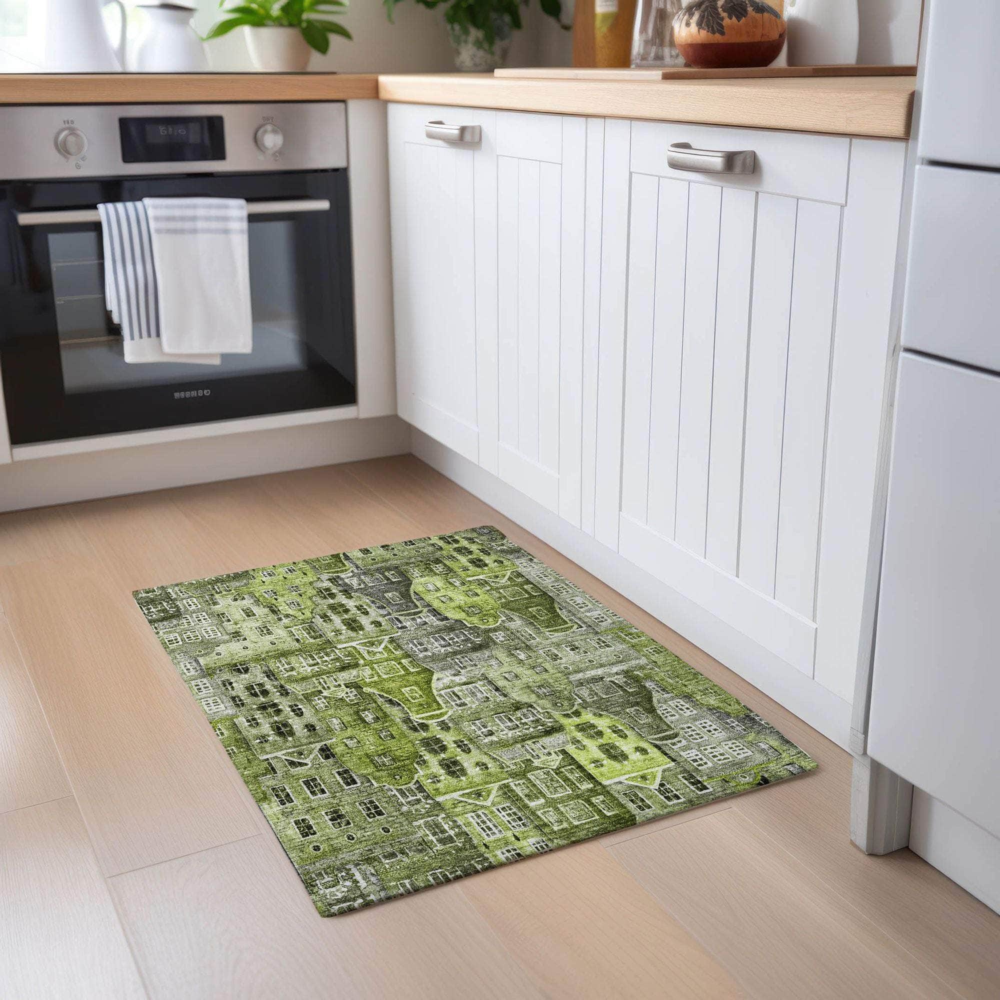 Machine Made ACN600 Green Rugs