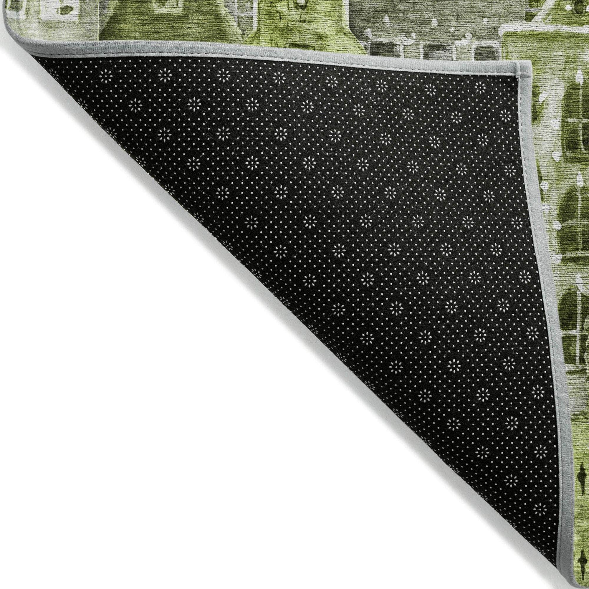 Machine Made ACN600 Green Rugs
