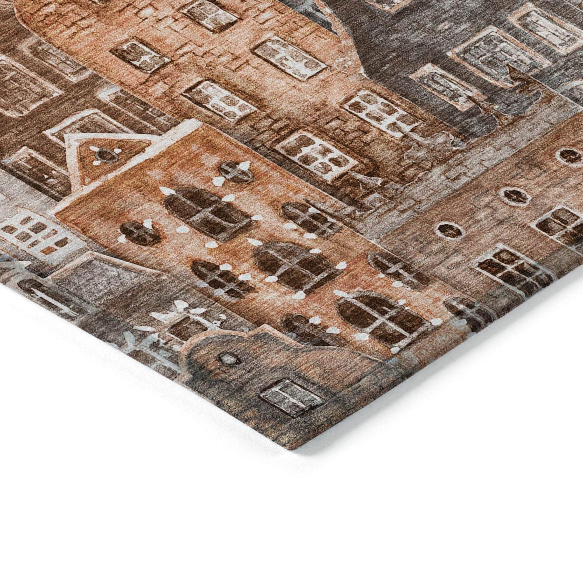 Machine Made ACN600 Paprika Orange Rugs