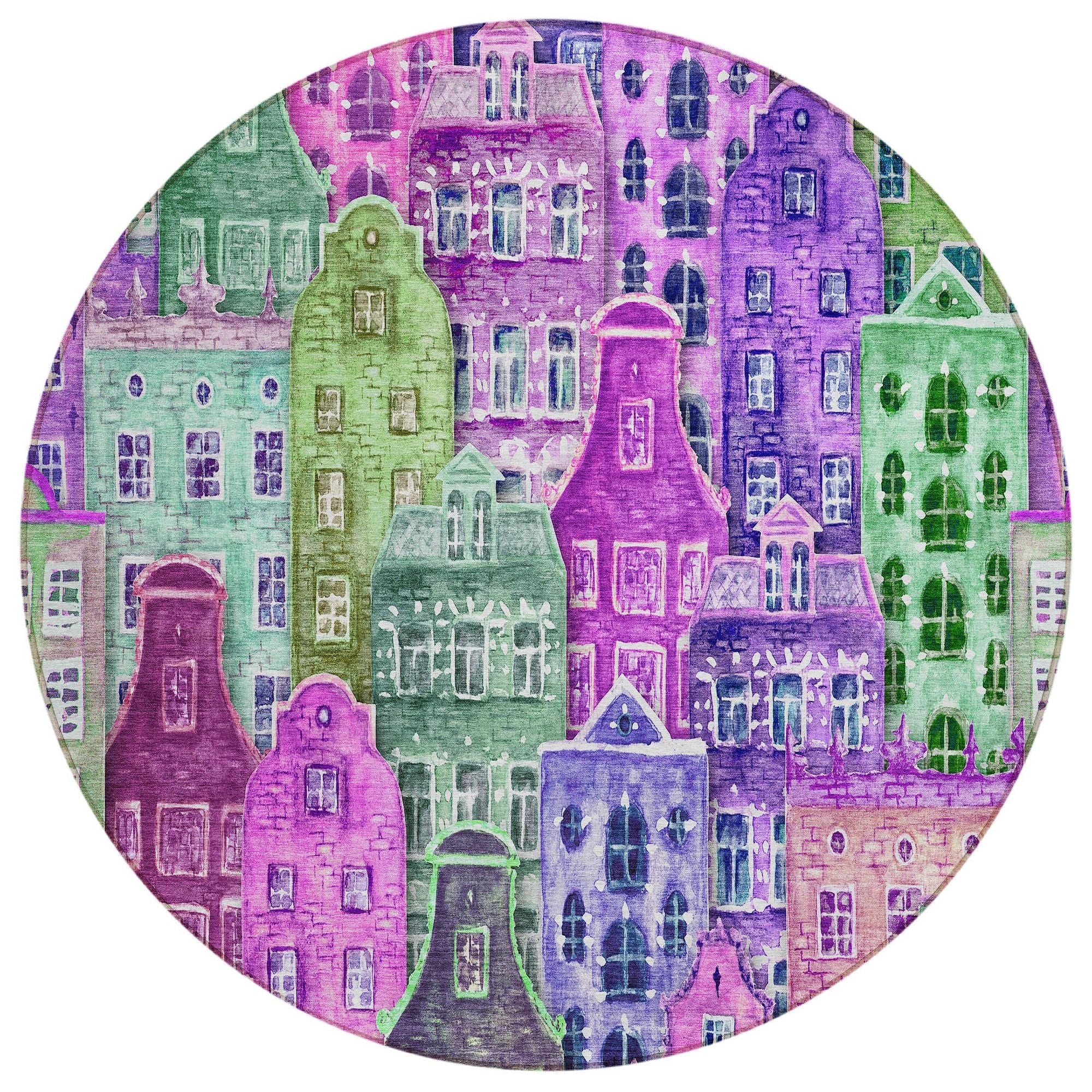 Machine Washable Purple Rug - Indoor / Outdoor - Kids / Pet Friendly Novelty Print Rug