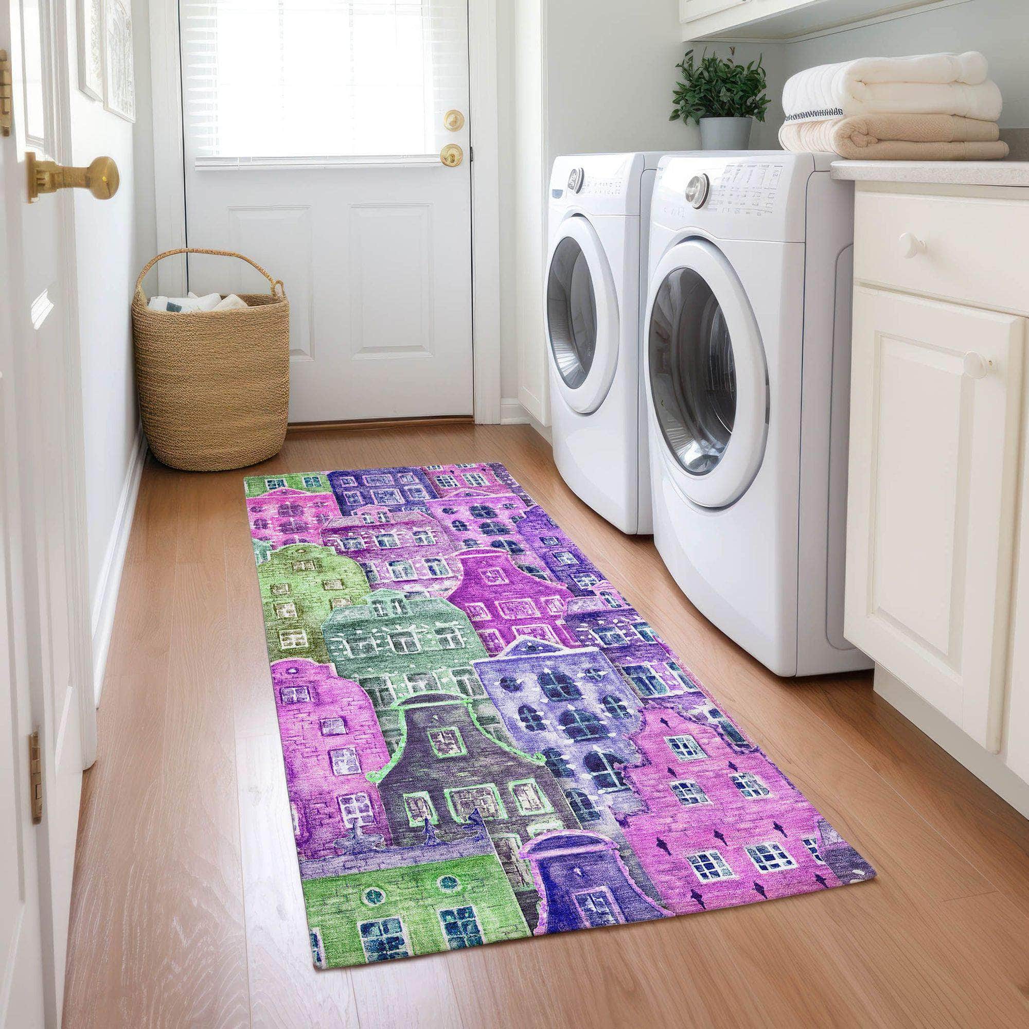 Machine Made ACN600 Purple Rugs