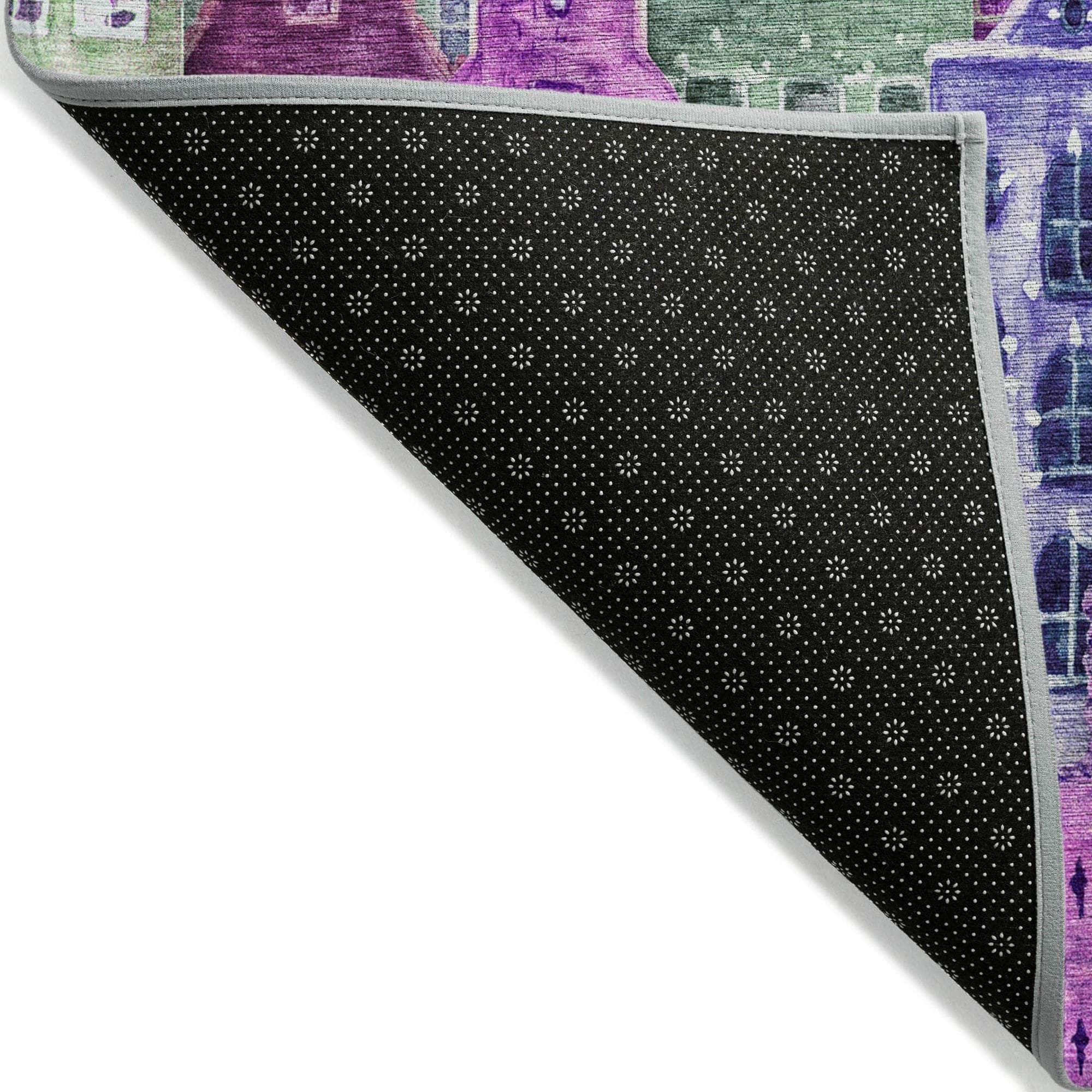 Machine Made ACN600 Purple Rugs