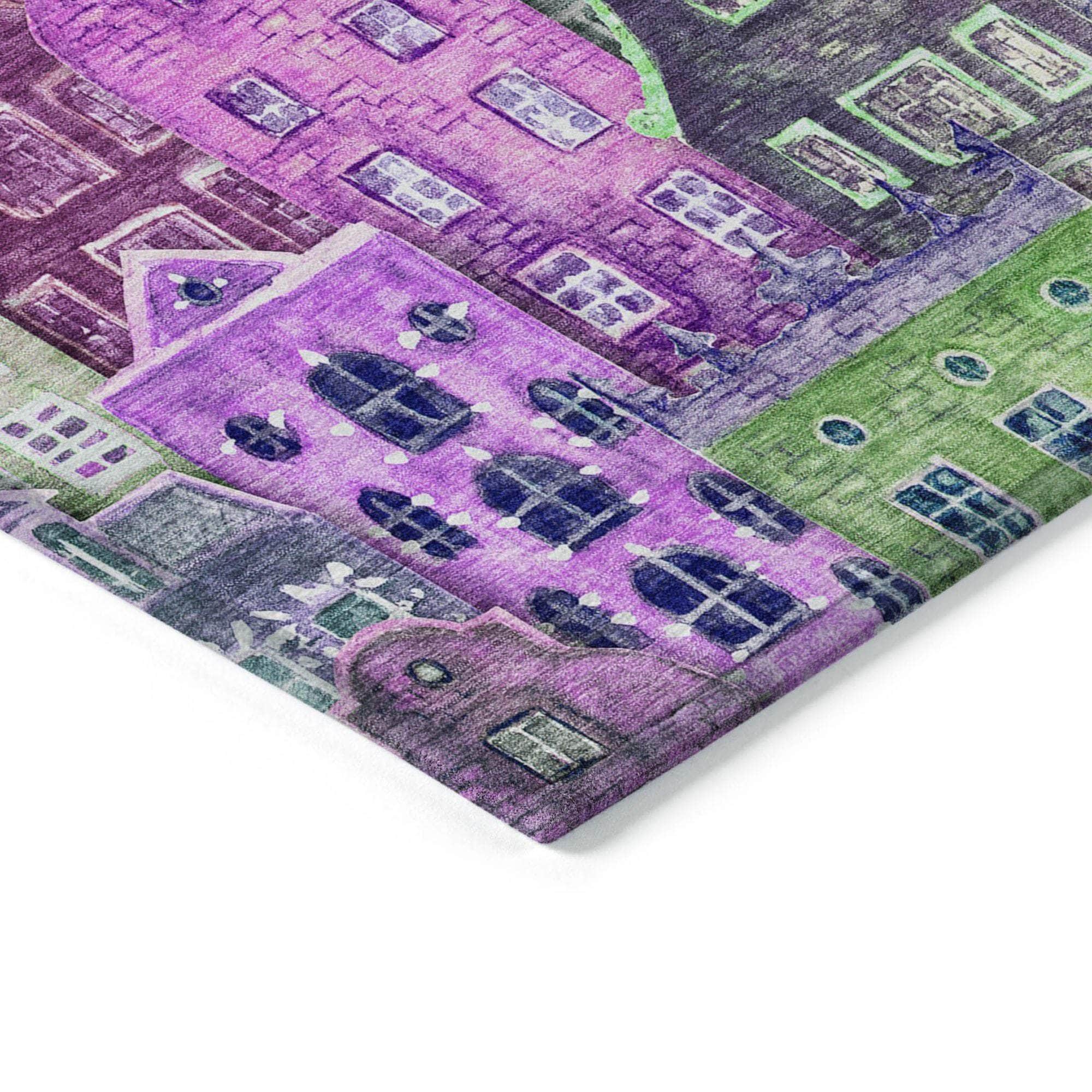 Machine Made ACN600 Purple Rugs