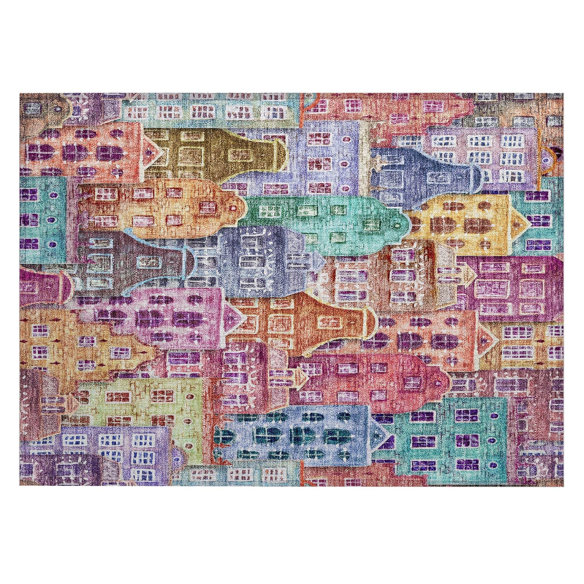Machine Washable Red Rug - Indoor / Outdoor - Kids / Pet Friendly Novelty Print Rug