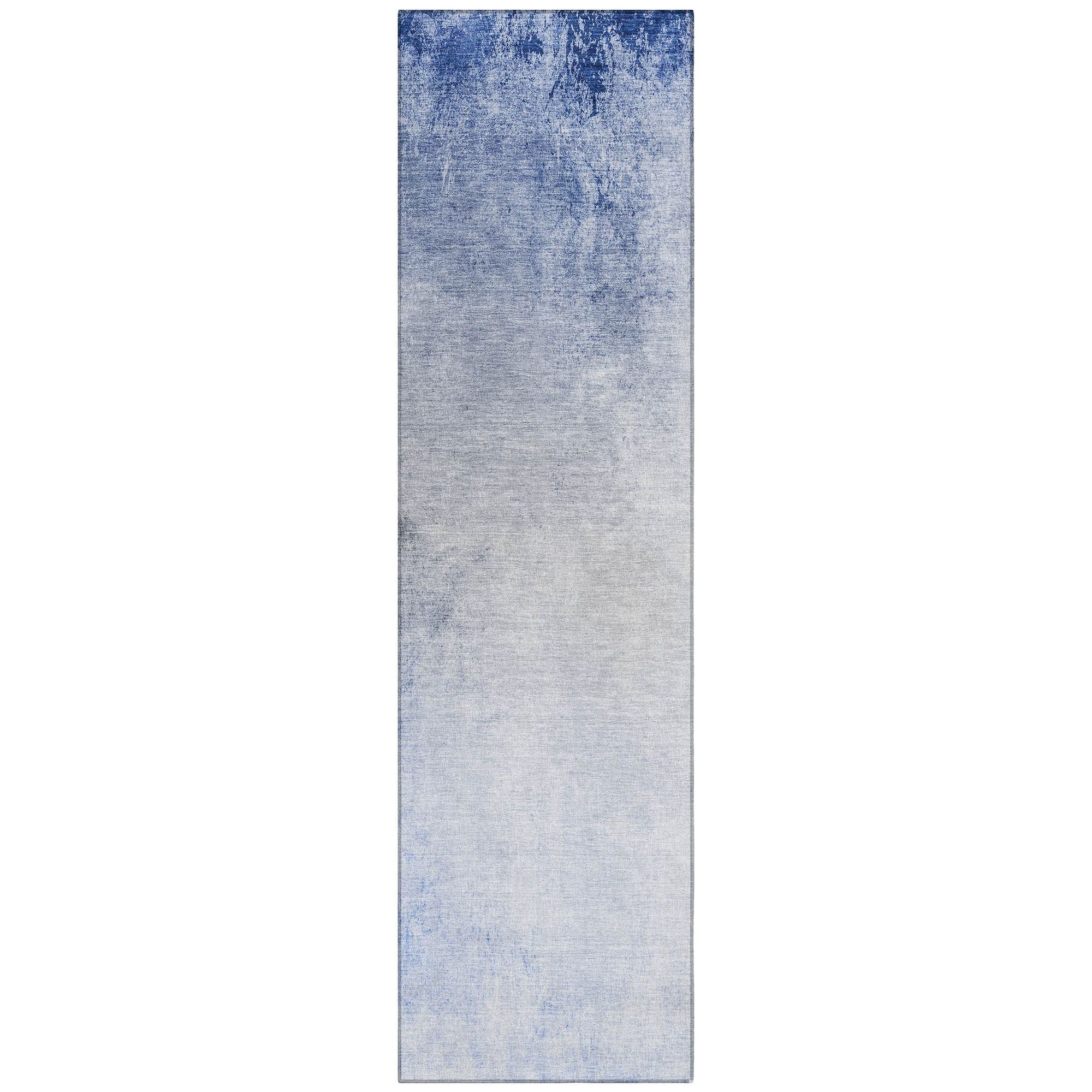 Machine Washable Blue Rug - Indoor / Outdoor - Kids / Pet Friendly Modern Print Rug