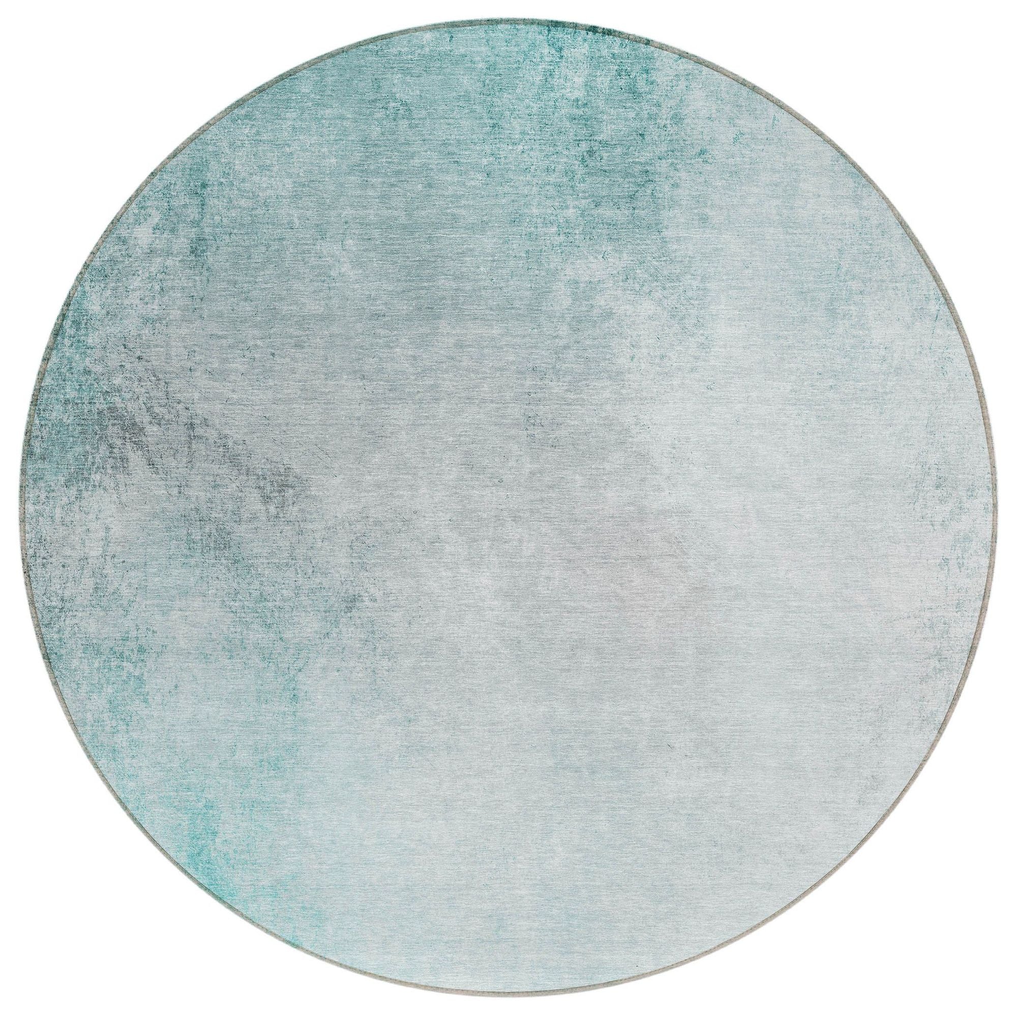 Machine Washable Teal Rug - Indoor / Outdoor - Kids / Pet Friendly Modern Print Rug
