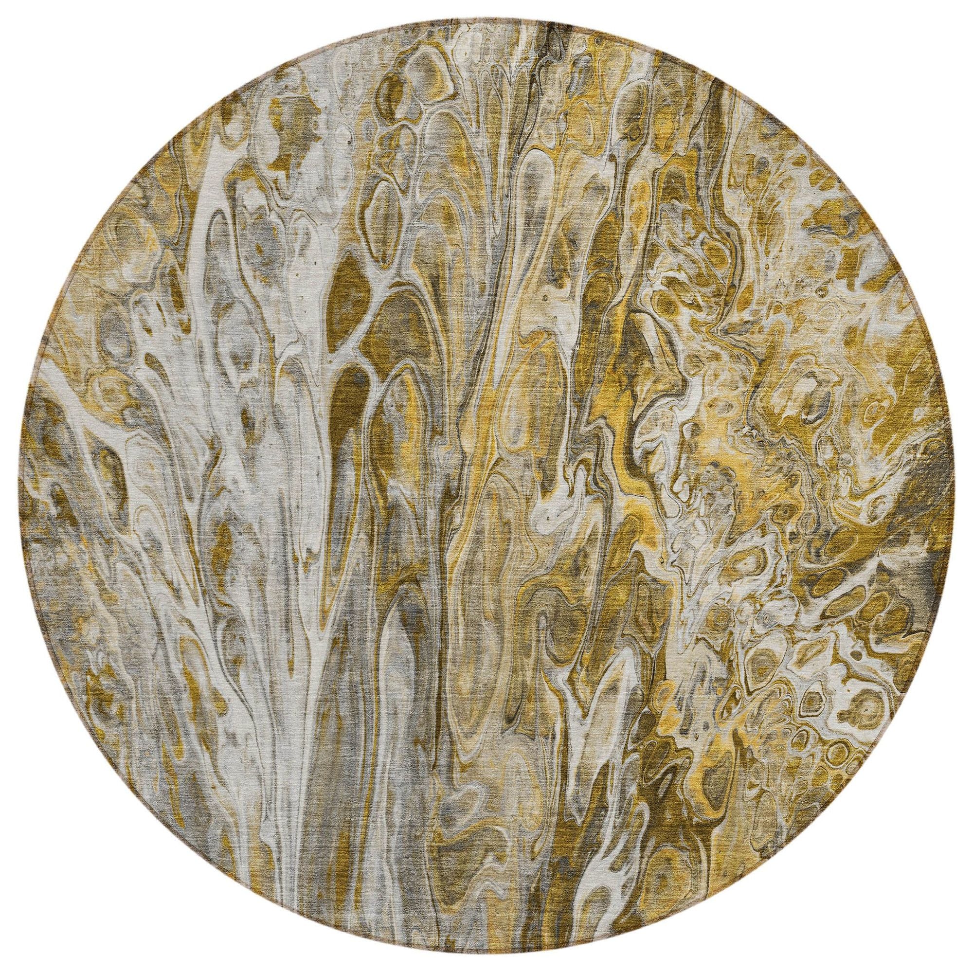 Machine Washable Brown Rug - Indoor / Outdoor - Kids / Pet Friendly Abstract Print Rug