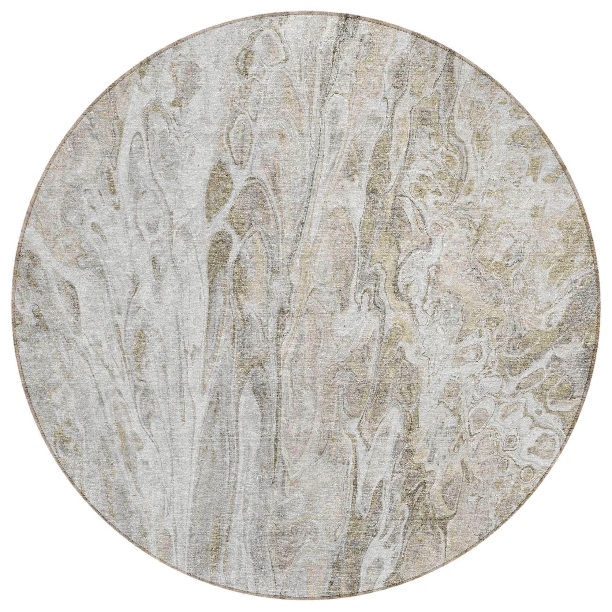 Machine Washable Taupe Brown Rug - Indoor / Outdoor - Kids / Pet Friendly Abstract Print Rug