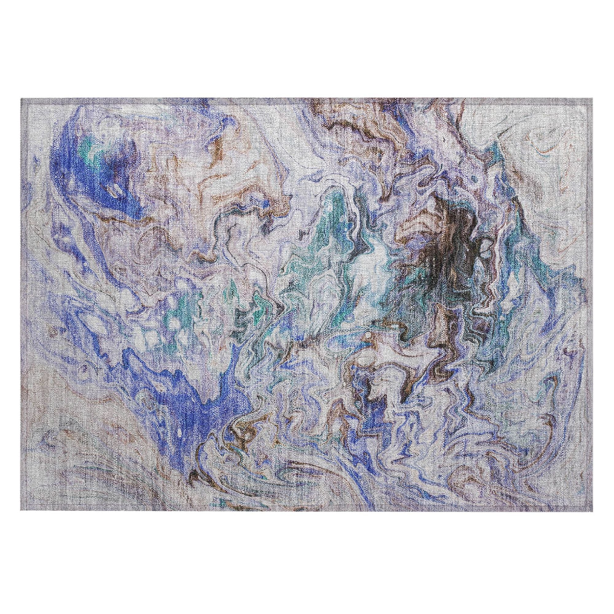 Machine Washable Beige Brown Rug - Indoor / Outdoor - Kids / Pet Friendly Abstract Print Rug