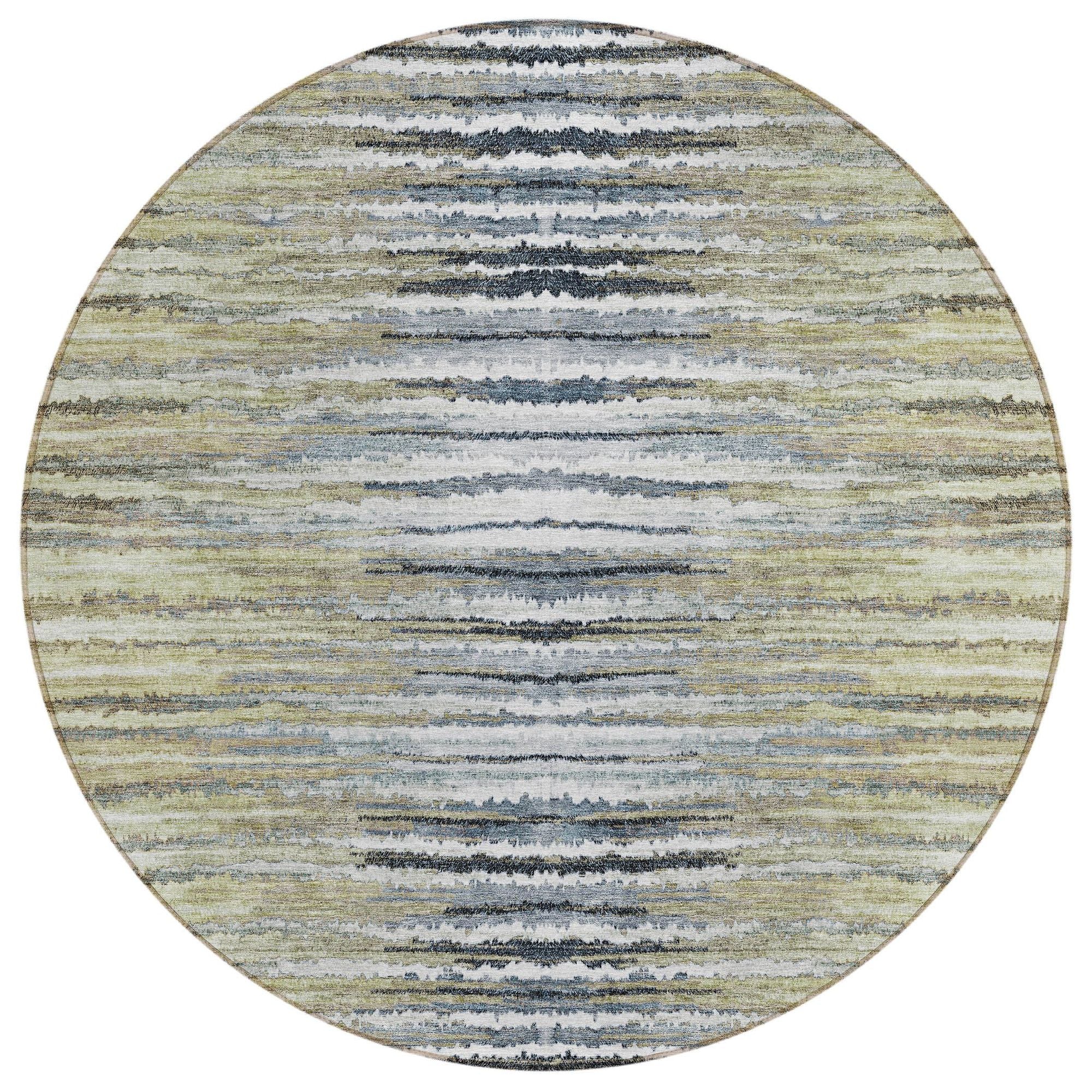 Machine Washable Beige Brown Rug - Indoor / Outdoor - Kids / Pet Friendly Stripes Print Rug