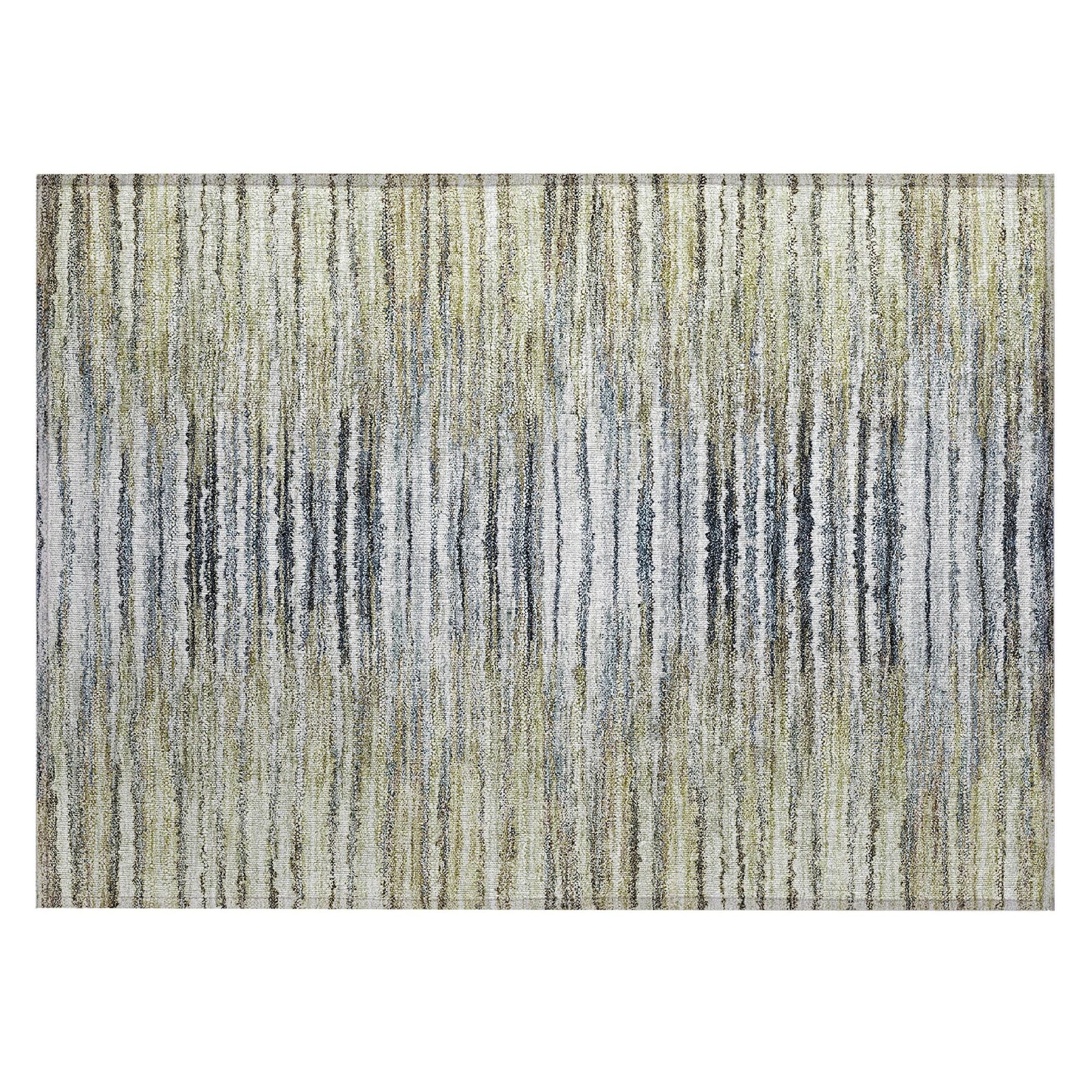 Machine Washable Beige Brown Rug - Indoor / Outdoor - Kids / Pet Friendly Stripes Print Rug