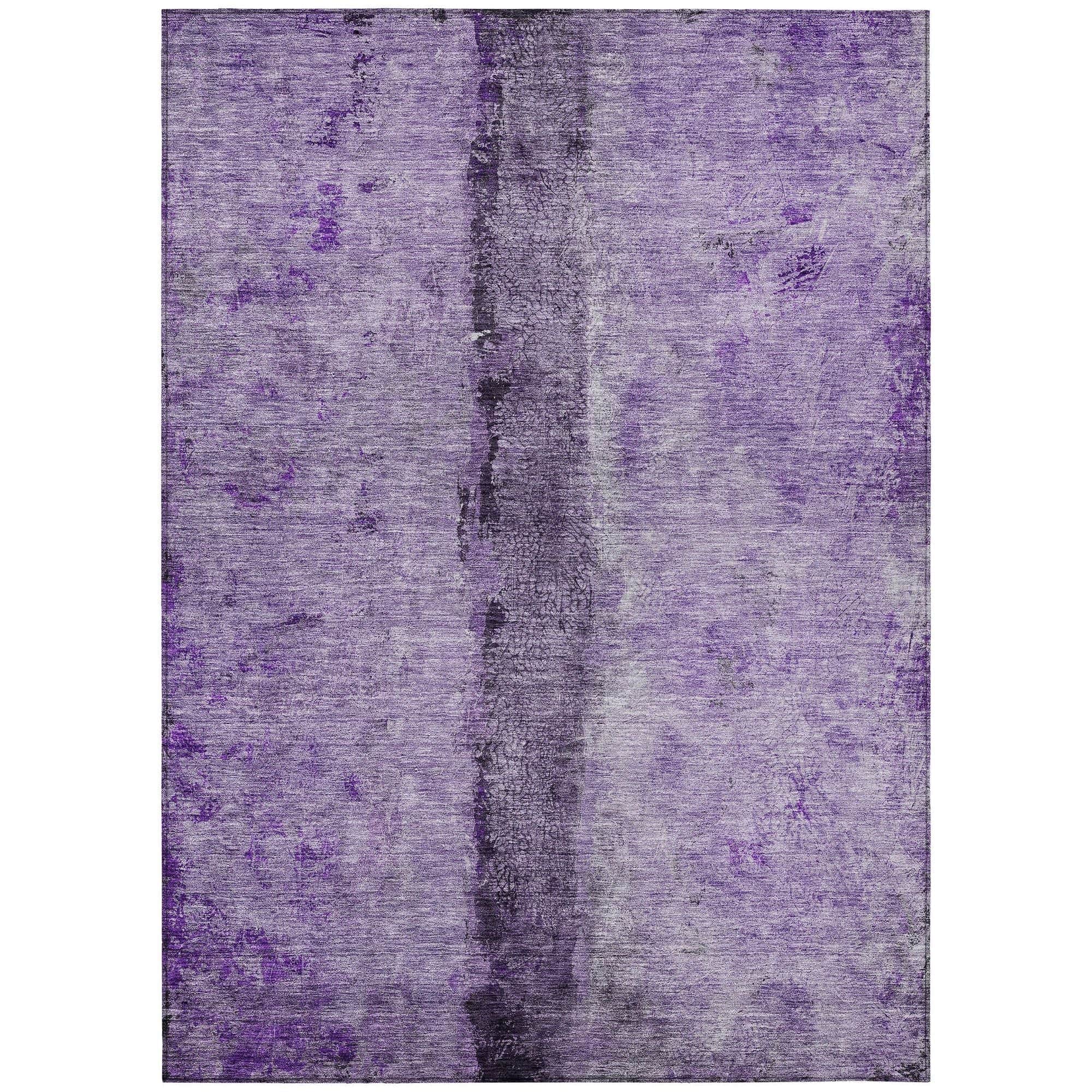 Machine Washable Purple Rug - Indoor / Outdoor - Kids / Pet Friendly Modern Print Rug