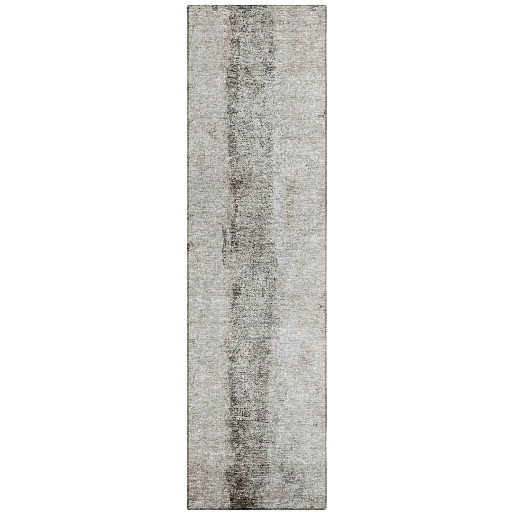 Machine Washable Taupe Brown Rug - Indoor / Outdoor - Kids / Pet Friendly Modern Print Rug