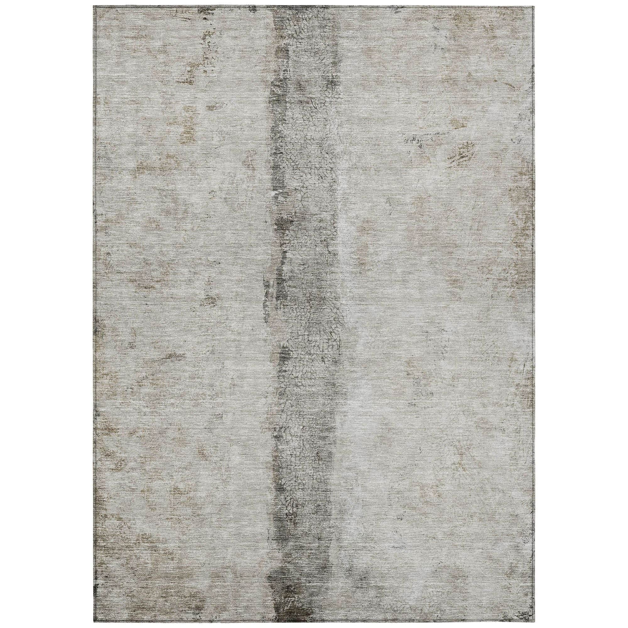 Machine Washable Taupe Brown Rug - Indoor / Outdoor - Kids / Pet Friendly Modern Print Rug