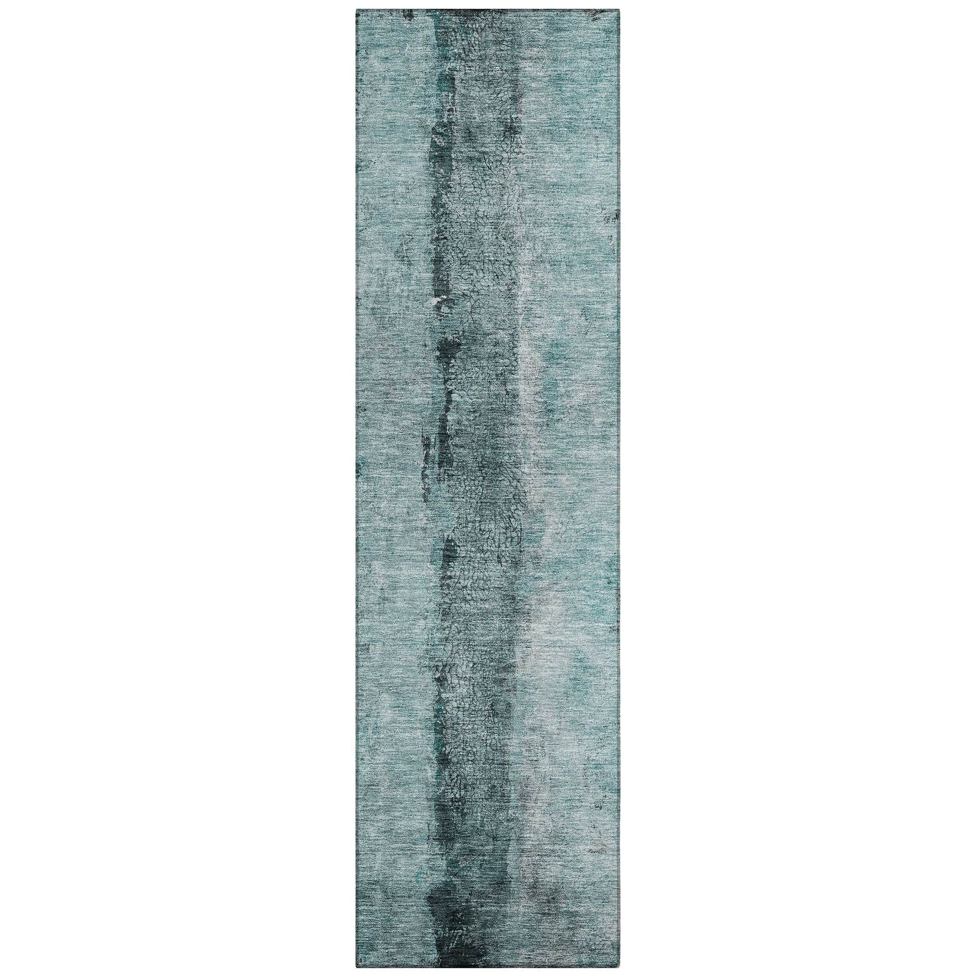 Teal Machine Washable Rug