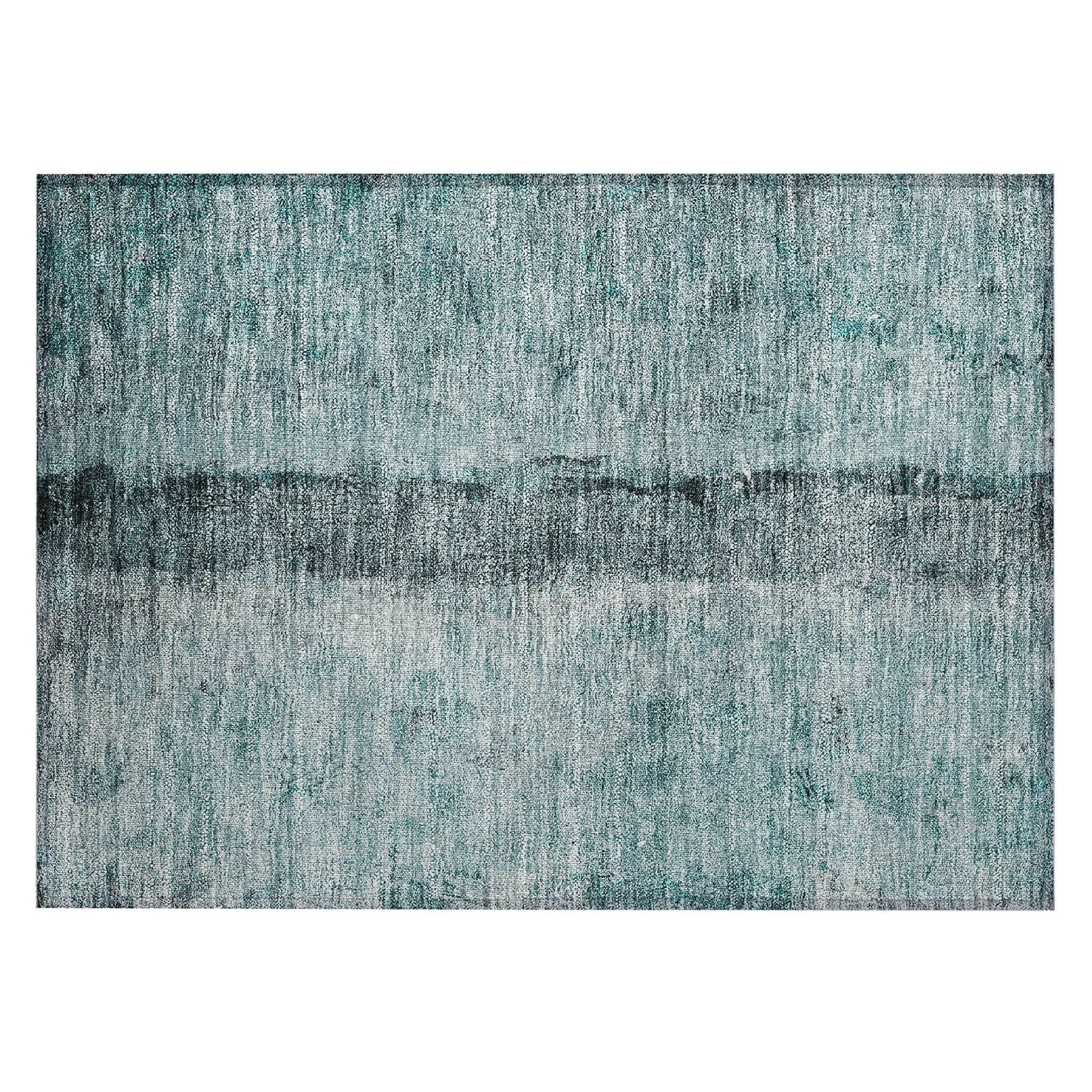 Teal Machine Washable Rug