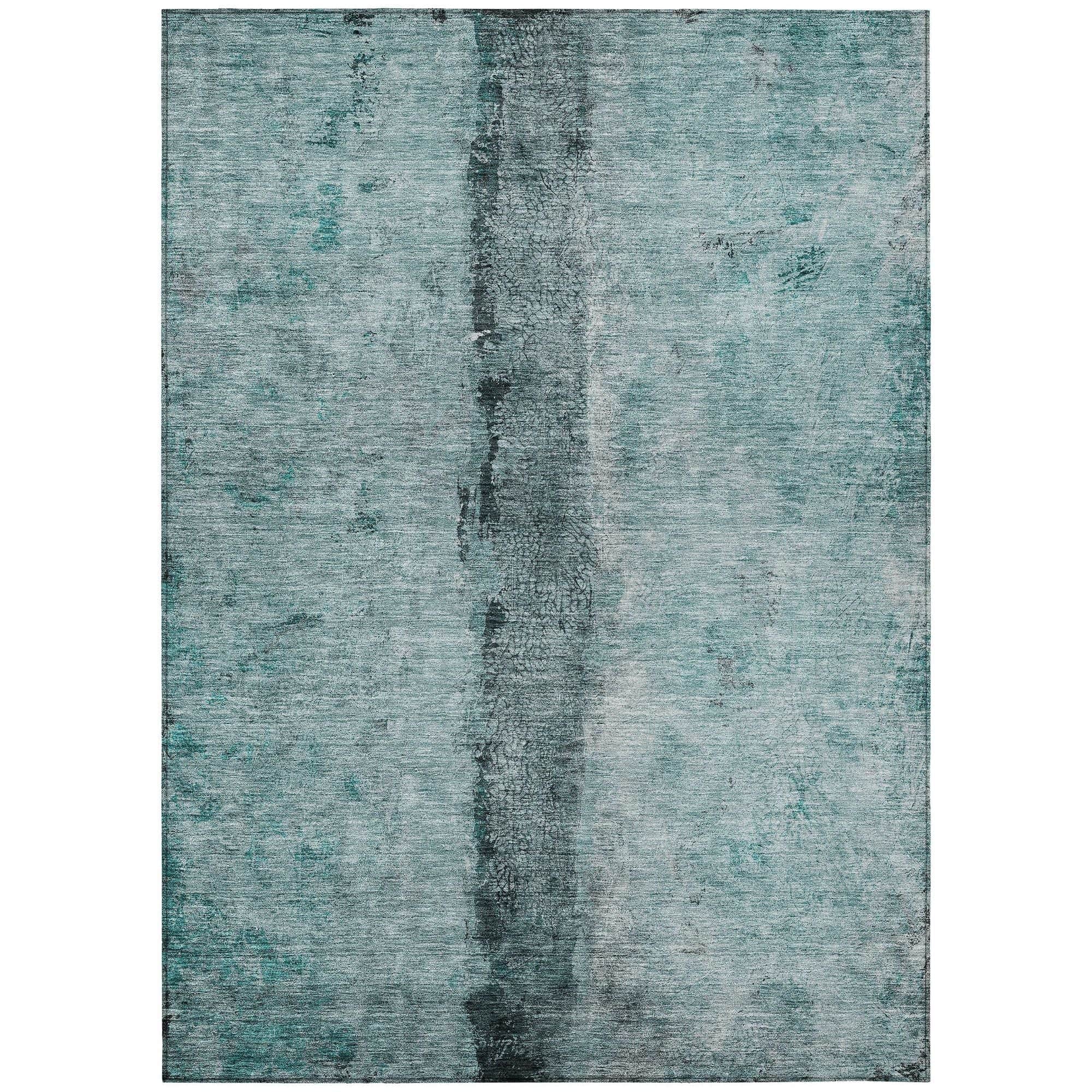 Teal Machine Washable Rug