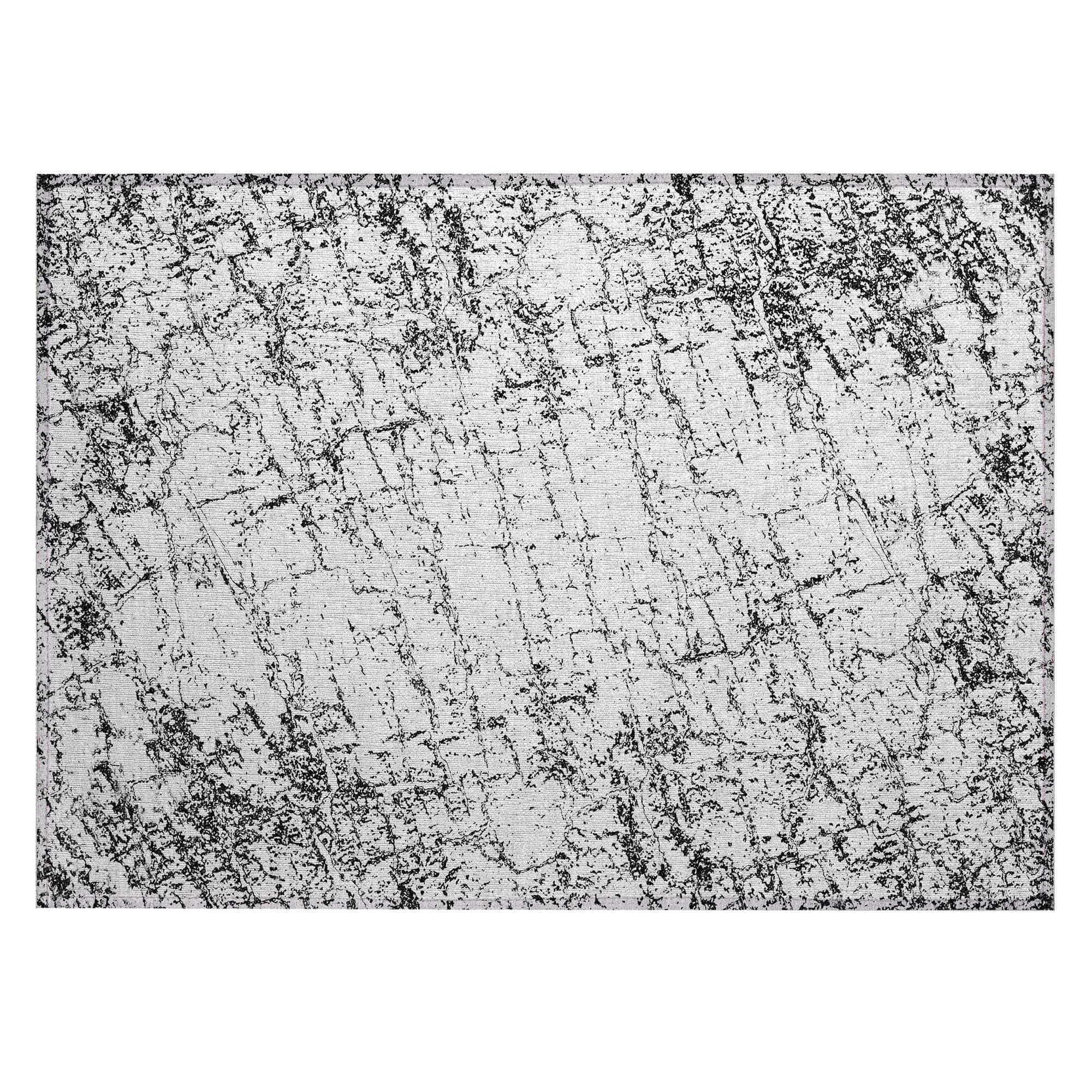 Machine Washable Black Rug - Indoor / Outdoor - Kids / Pet Friendly Organic Print Rug