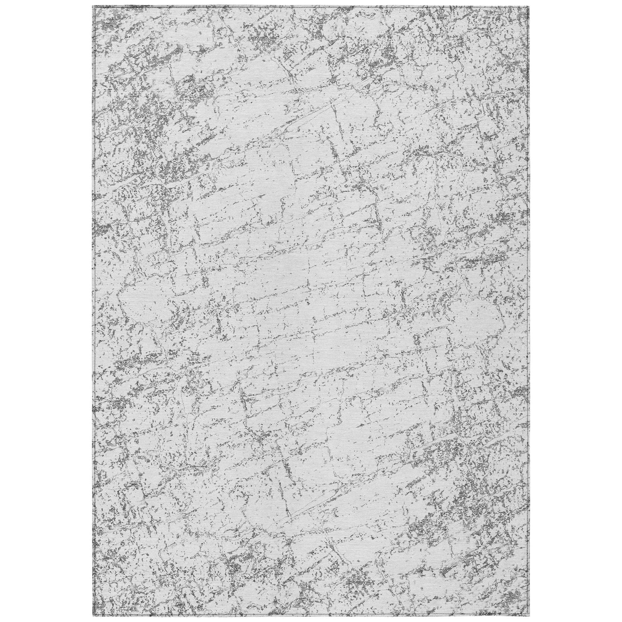 Machine Washable Gray Rug - Indoor / Outdoor - Kids / Pet Friendly Organic Print Rug