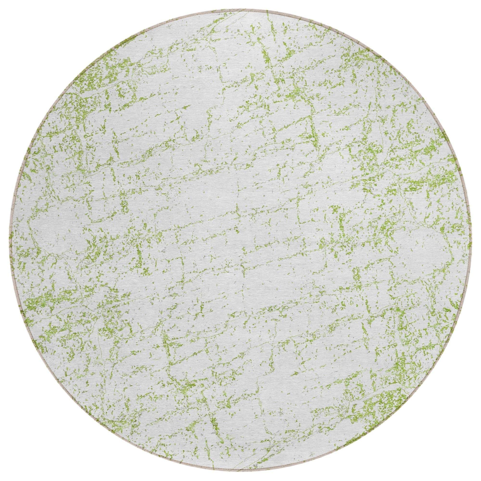 Machine Washable Green Rug - Indoor / Outdoor - Kids / Pet Friendly Organic Print Rug