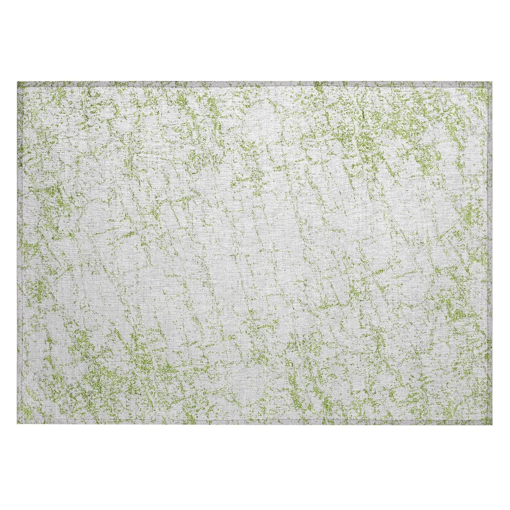 Machine Washable Green Rug - Indoor / Outdoor - Kids / Pet Friendly Organic Print Rug