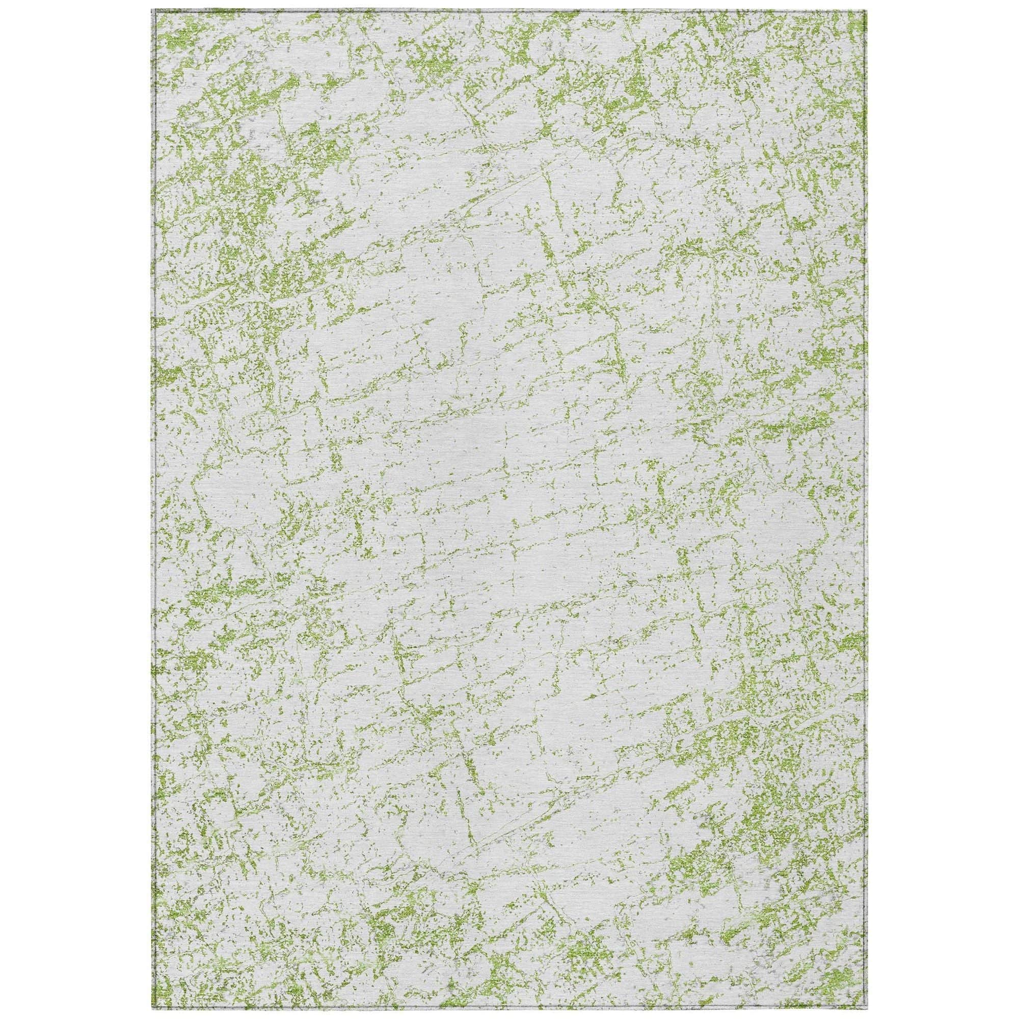 Machine Washable Green Rug - Indoor / Outdoor - Kids / Pet Friendly Organic Print Rug