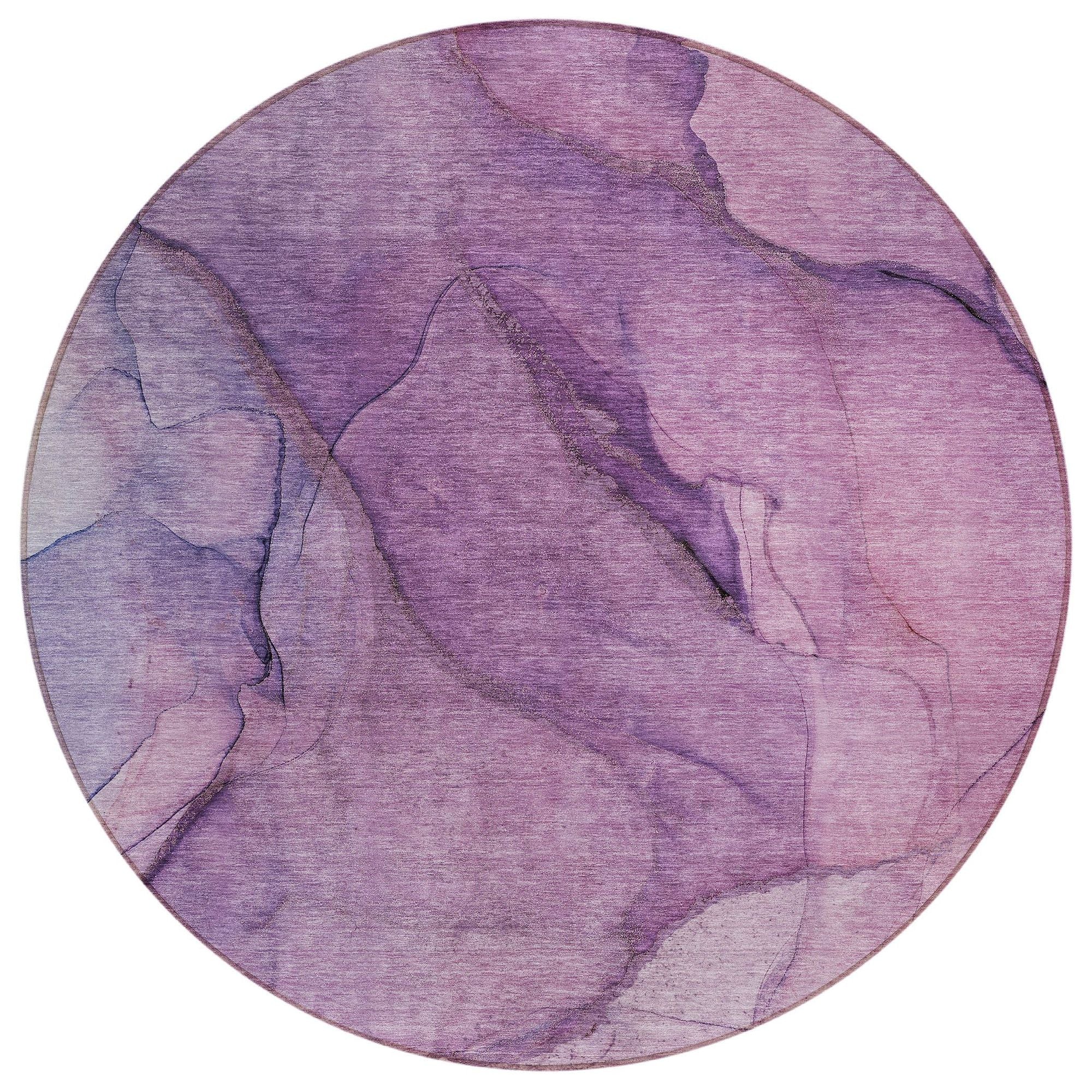Machine Washable Purple Rug - Indoor / Outdoor - Kids / Pet Friendly Modern Print Rug
