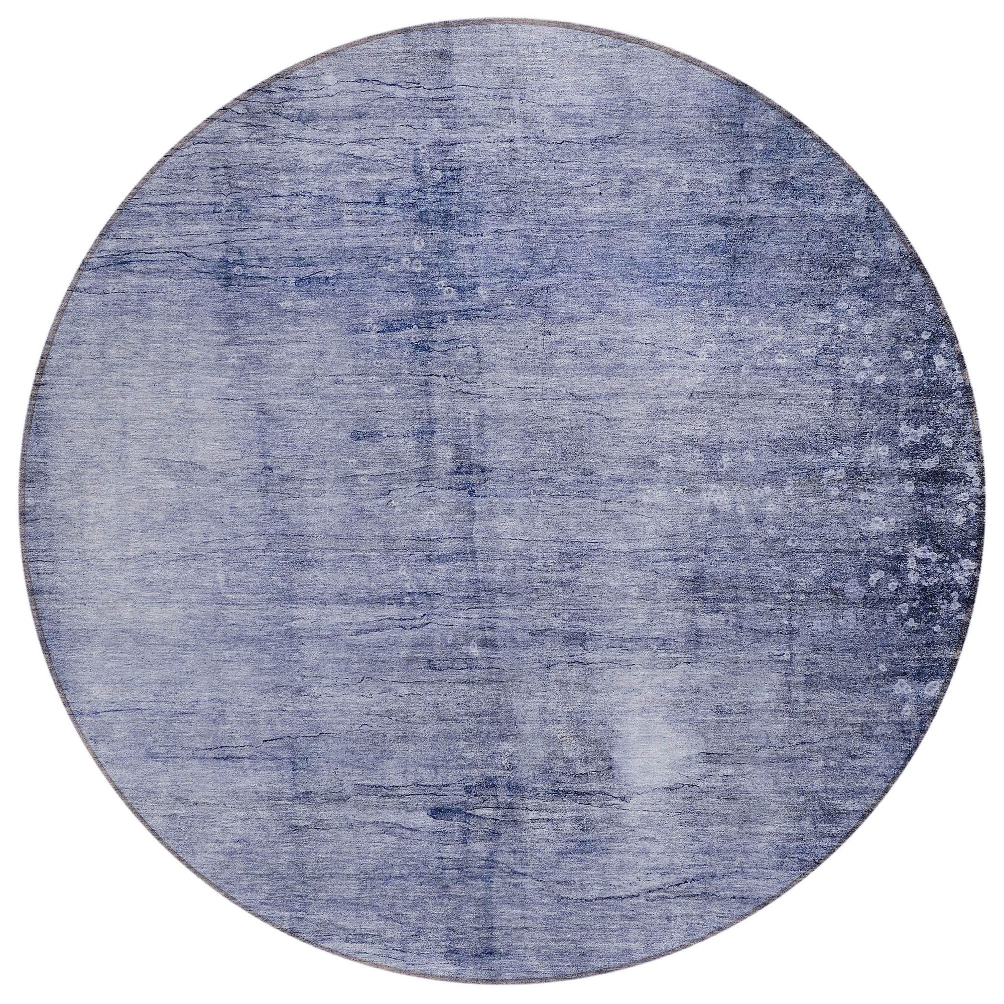 Machine Washable Navy Blue Rug - Indoor / Outdoor - Kids / Pet Friendly Casual Print Rug