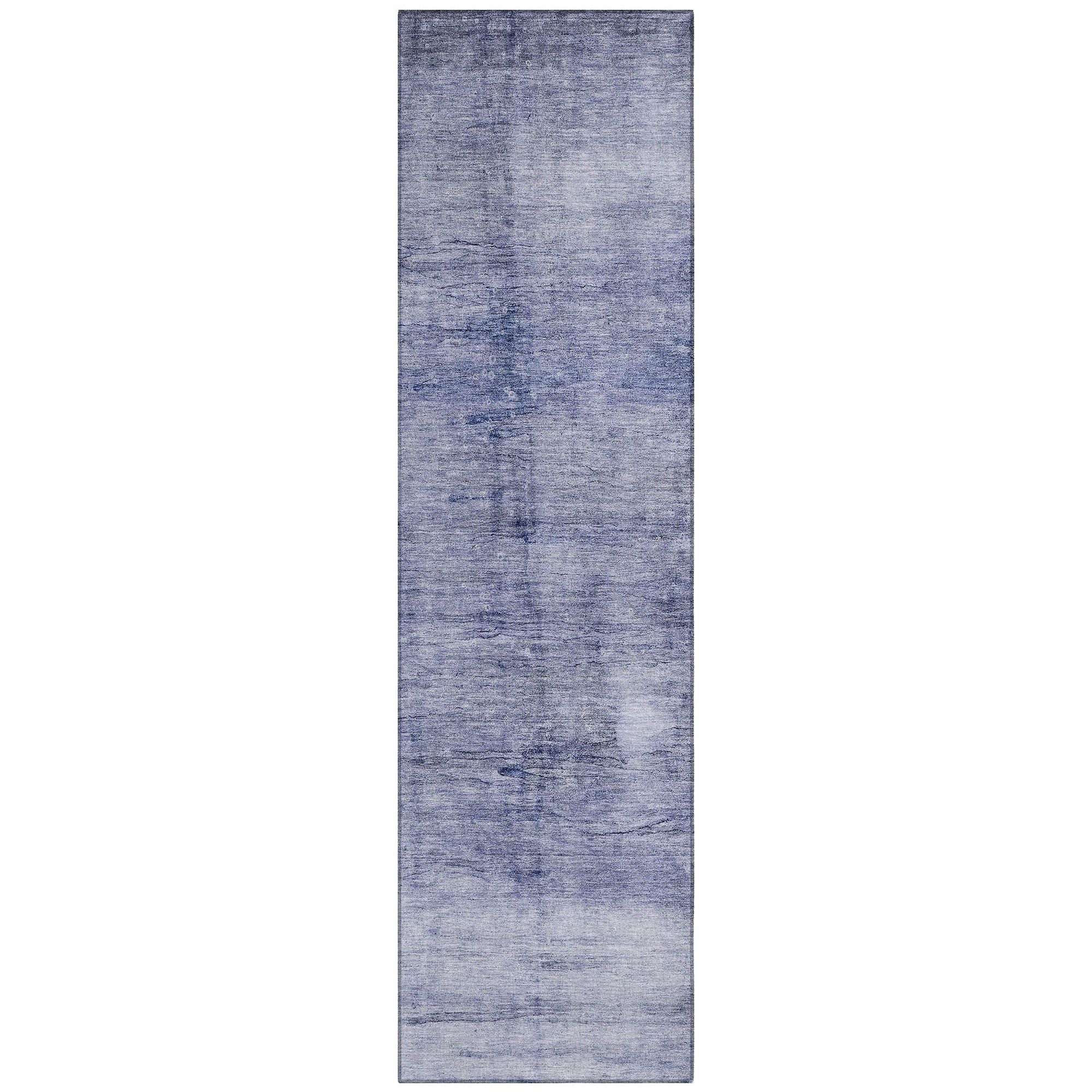 Machine Washable Navy Blue Rug - Indoor / Outdoor - Kids / Pet Friendly Casual Print Rug