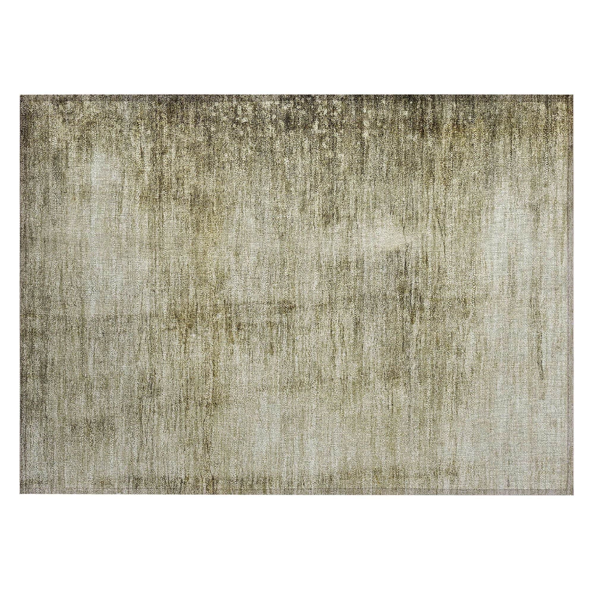 Machine Washable Taupe Brown Rug - Indoor / Outdoor - Kids / Pet Friendly Casual Print Rug