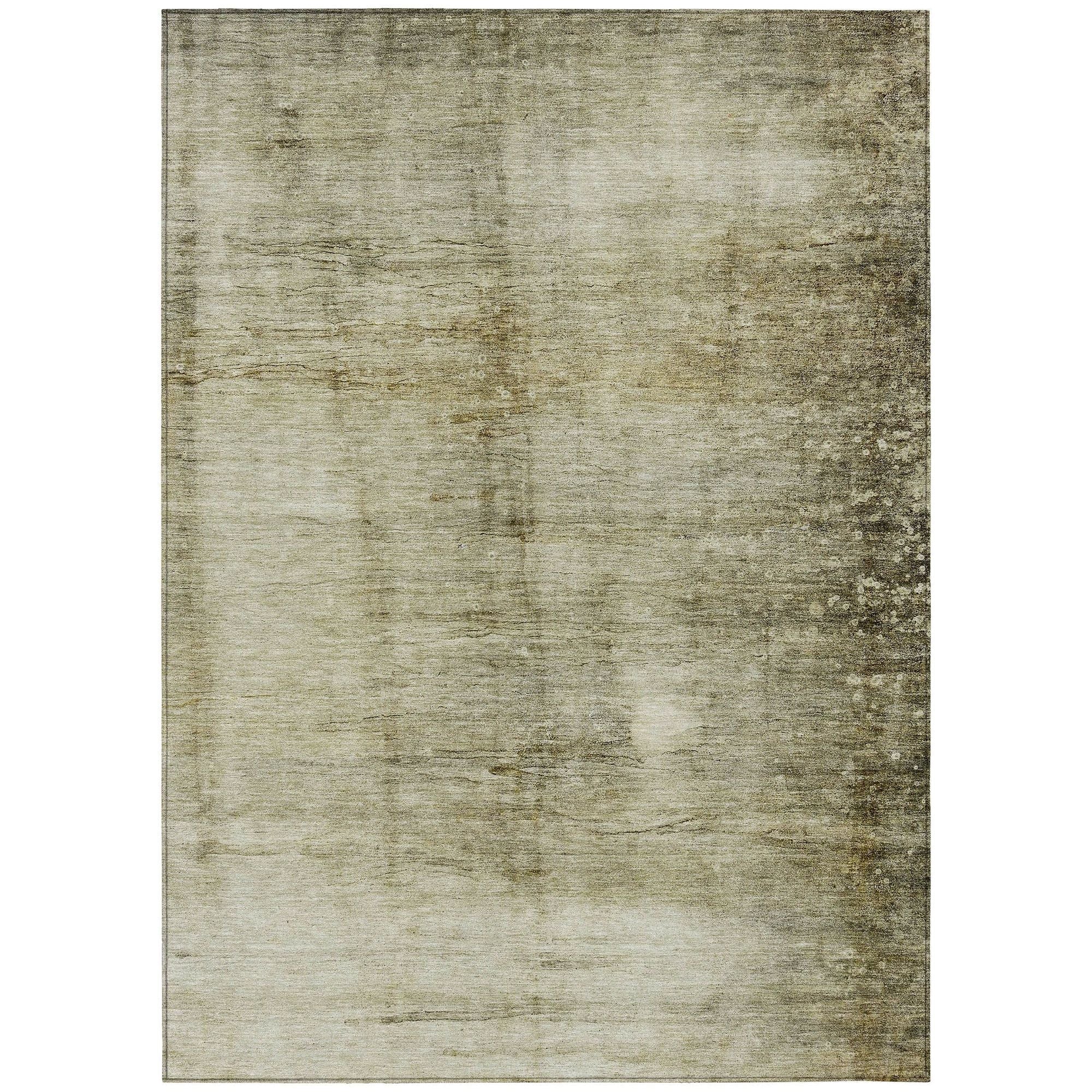 Machine Washable Taupe Brown Rug - Indoor / Outdoor - Kids / Pet Friendly Casual Print Rug