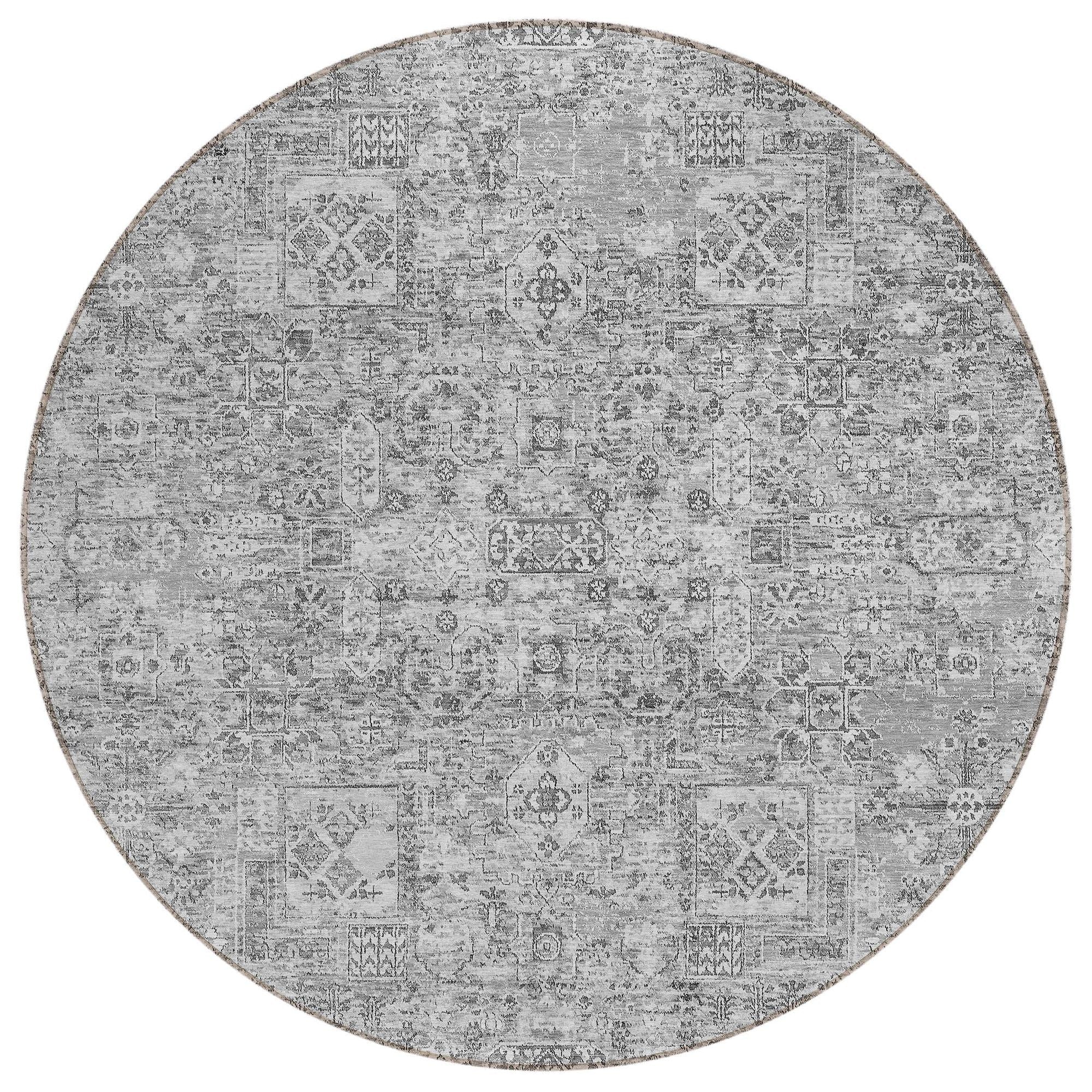 Machine Washable Gray Rug - Indoor / Outdoor - Kids / Pet Friendly Panel Print Rug