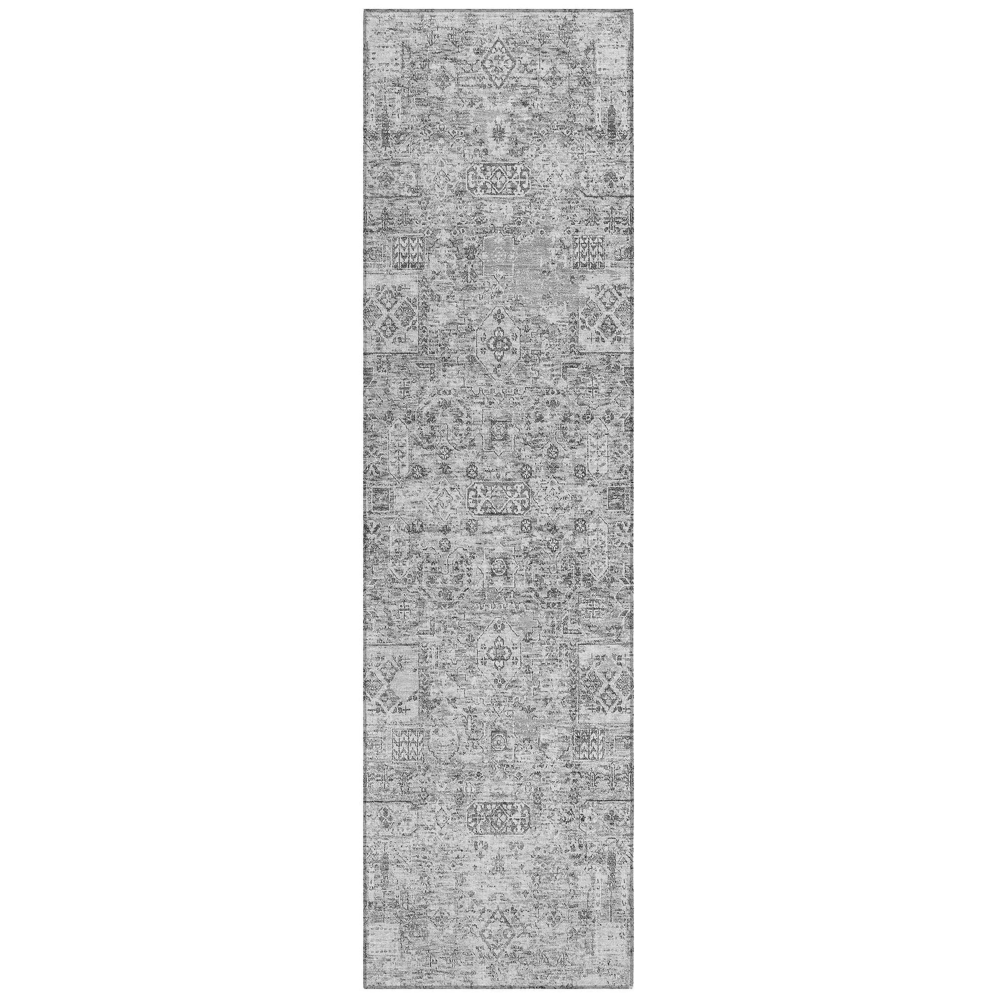 Machine Washable Gray Rug - Indoor / Outdoor - Kids / Pet Friendly Panel Print Rug