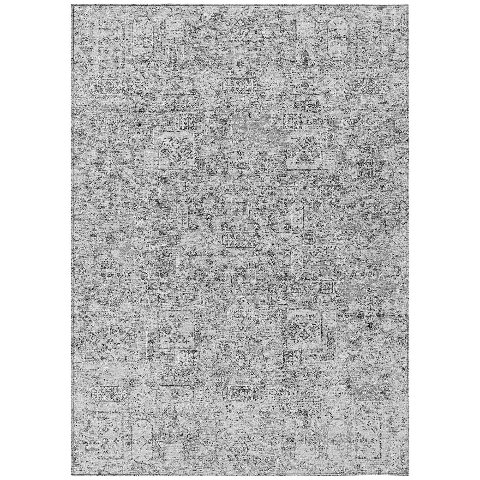 Machine Washable Gray Rug - Indoor / Outdoor - Kids / Pet Friendly Panel Print Rug