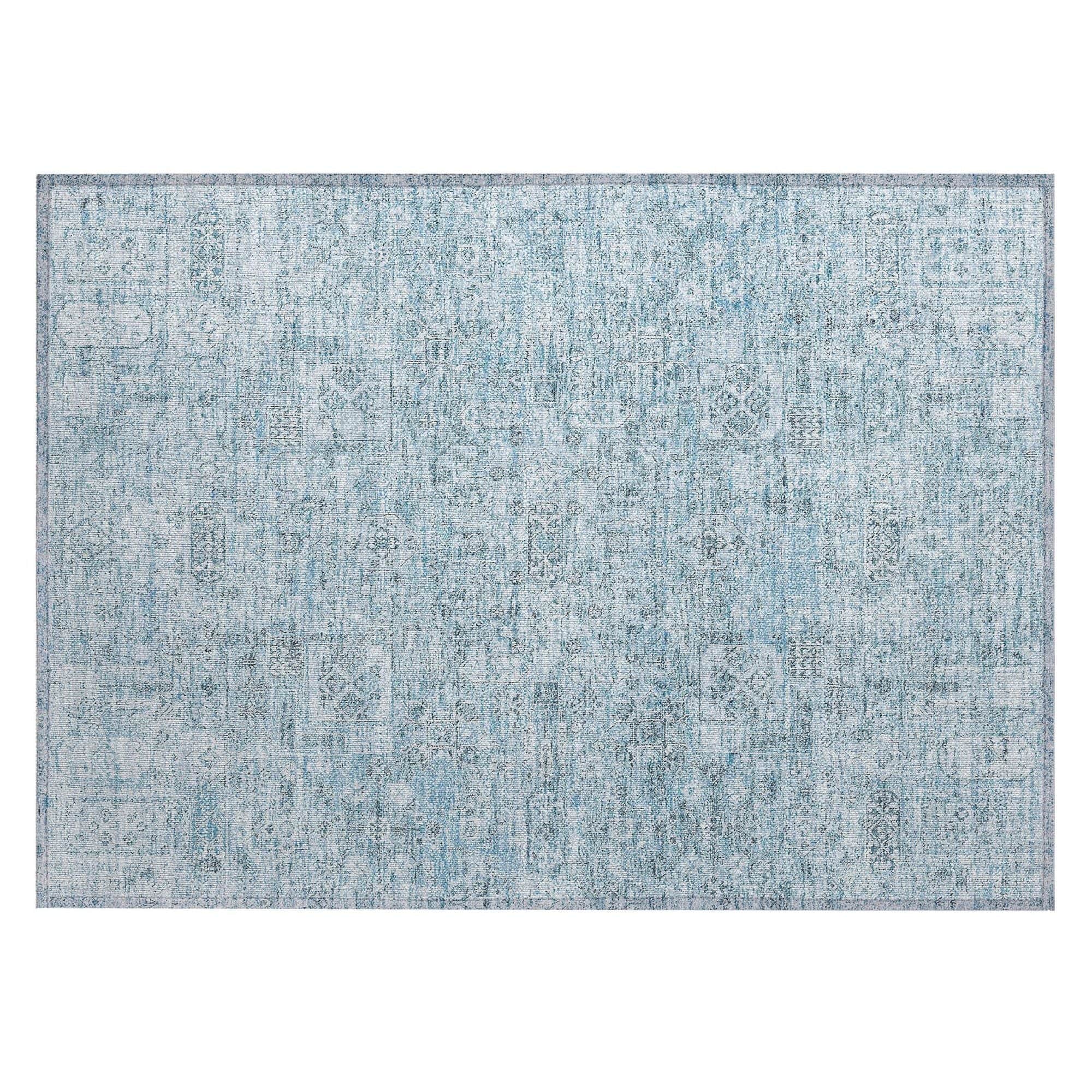 Machine Washable Sky Blue Rug - Indoor / Outdoor - Kids / Pet Friendly Panel Print Rug