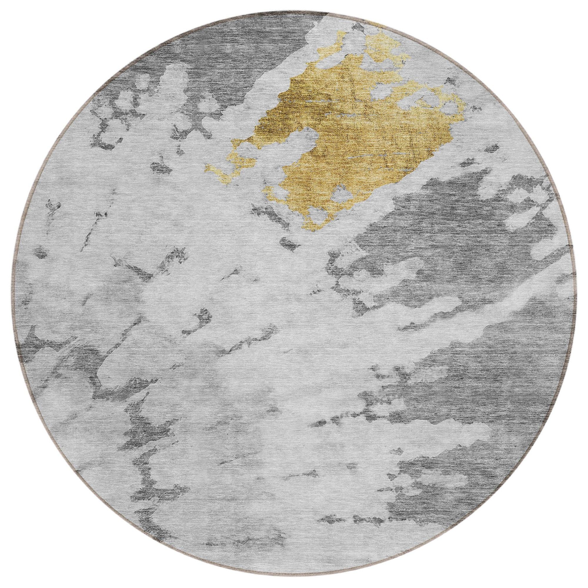 Machine Washable Gray Rug - Indoor / Outdoor - Kids / Pet Friendly Spiral Print Rug