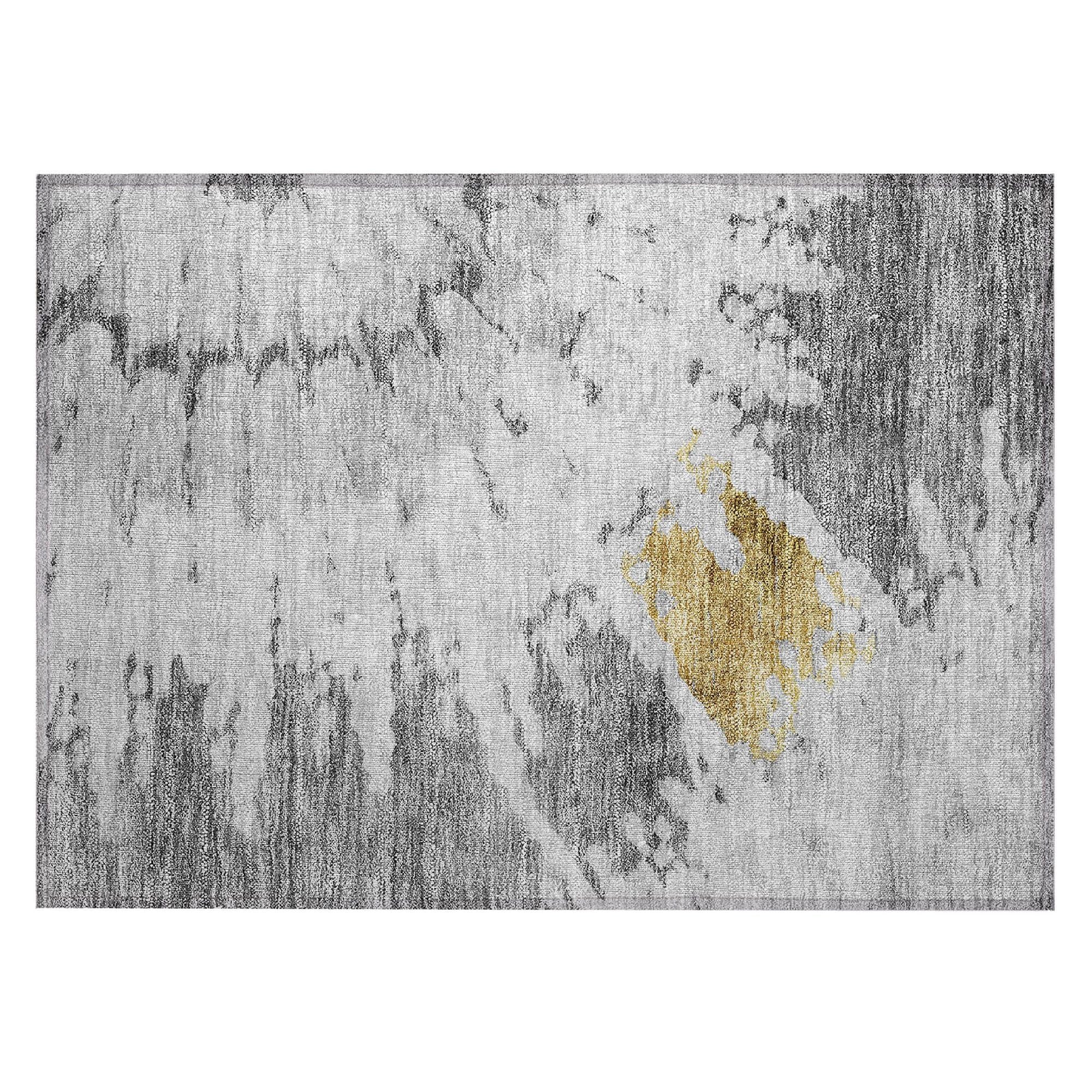 Machine Washable Gray Rug - Indoor / Outdoor - Kids / Pet Friendly Spiral Print Rug