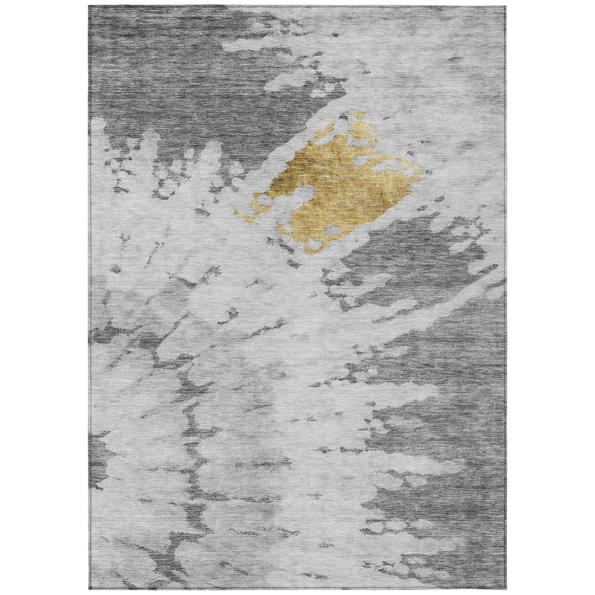 Machine Washable Gray Rug - Indoor / Outdoor - Kids / Pet Friendly Spiral Print Rug