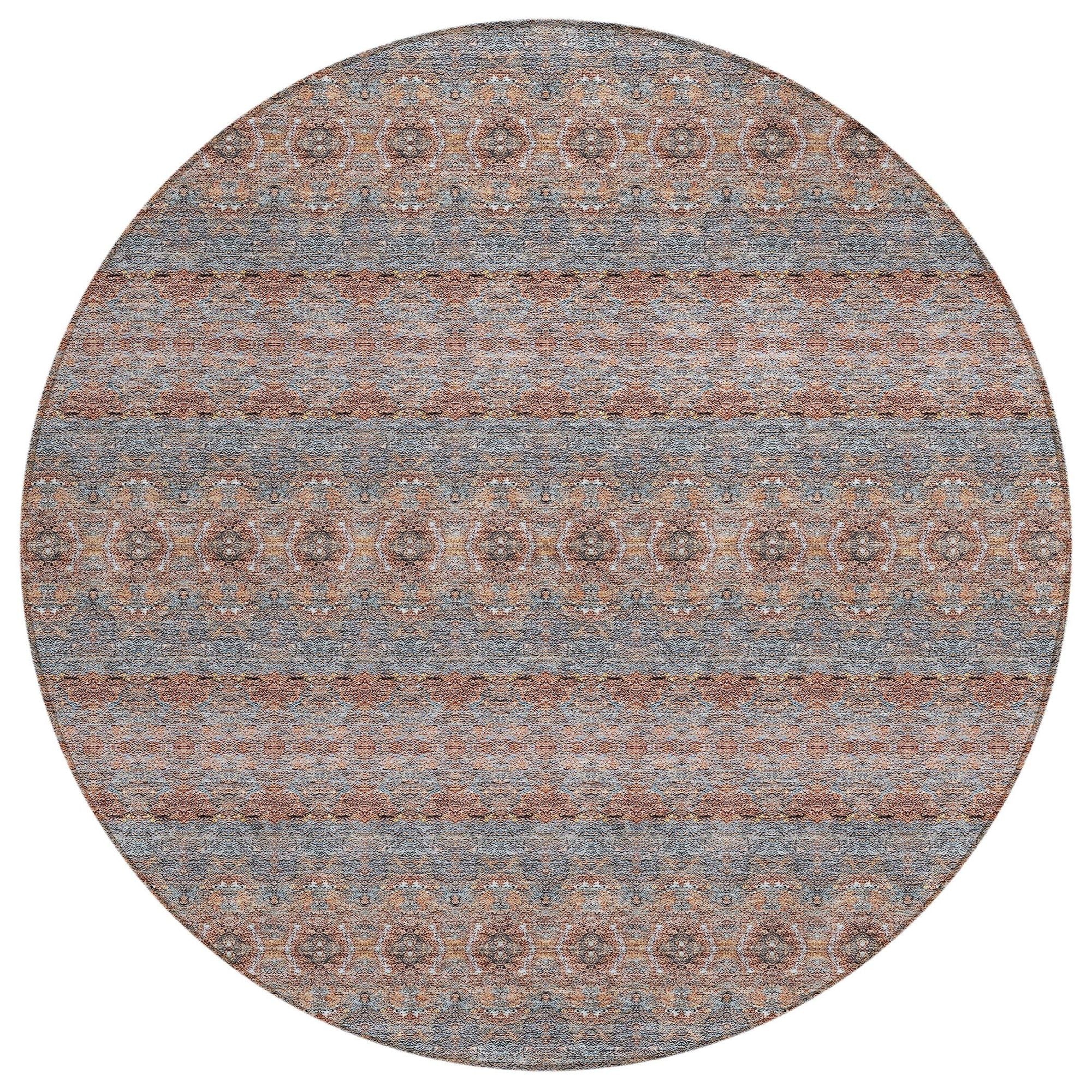 Machine Washable Paprika Orange Rug - Indoor / Outdoor - Kids / Pet Friendly Bohemian Print Rug
