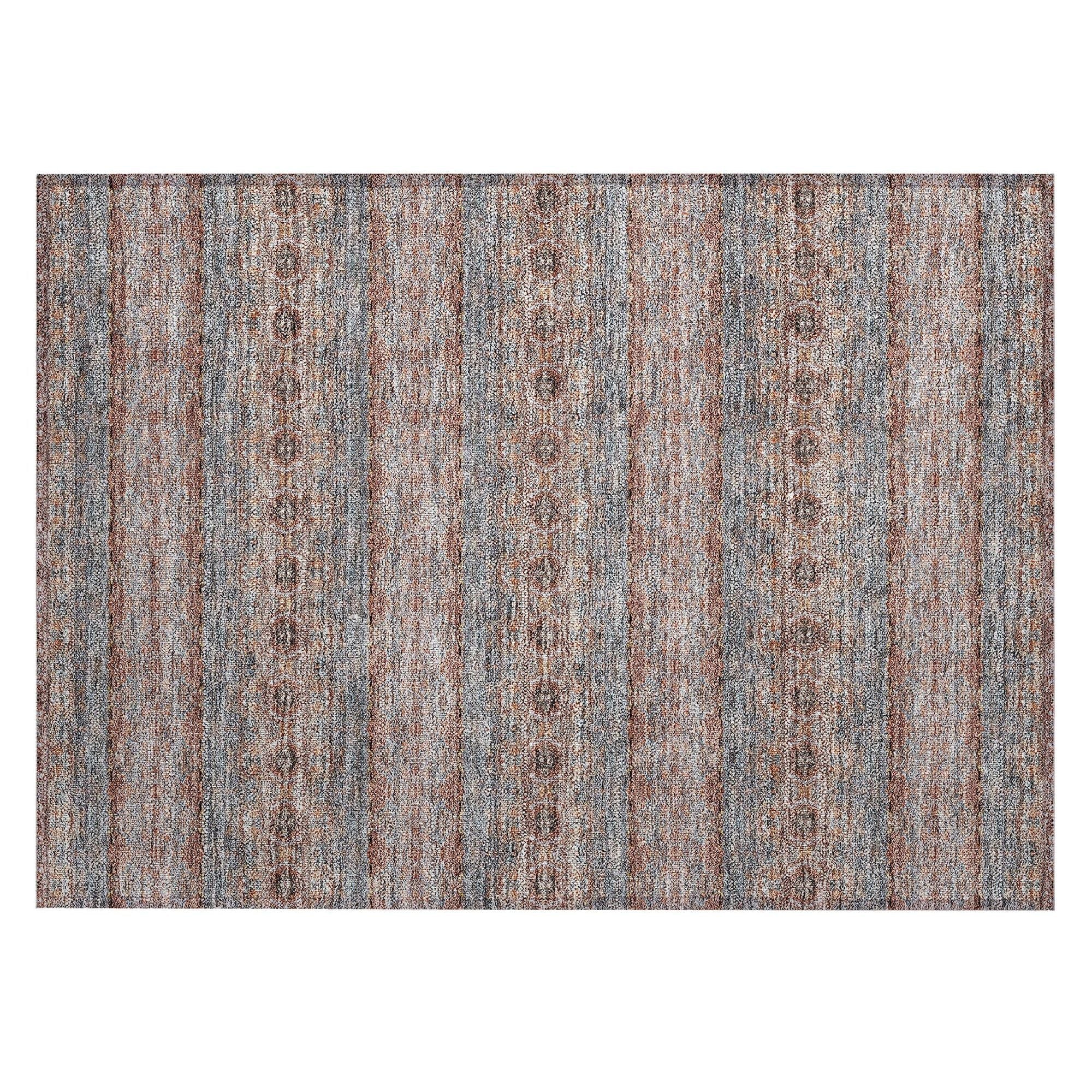 Machine Washable Paprika Orange Rug - Indoor / Outdoor - Kids / Pet Friendly Bohemian Print Rug